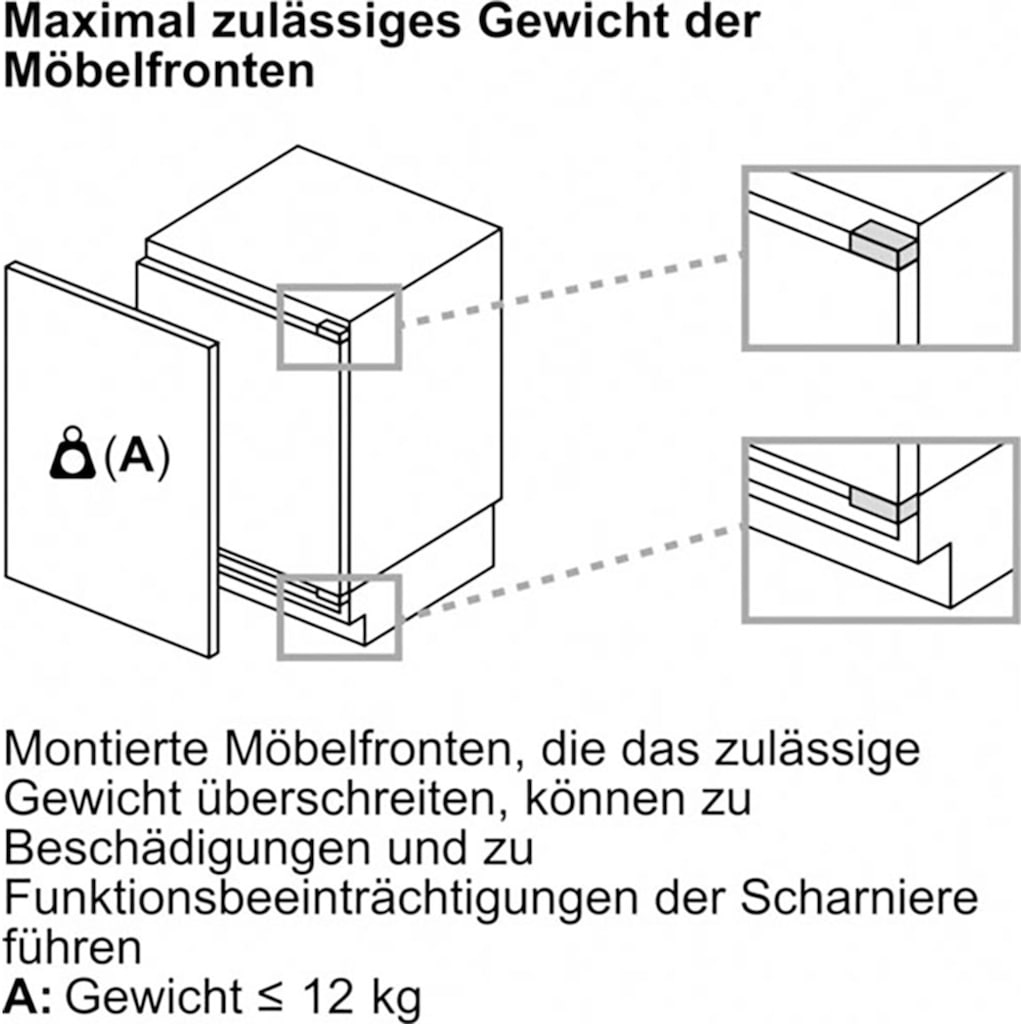 NEFF Einbaukühlschrank »KU2223DD0«, KU2223DD0, 82 cm hoch, 59,8 cm breit