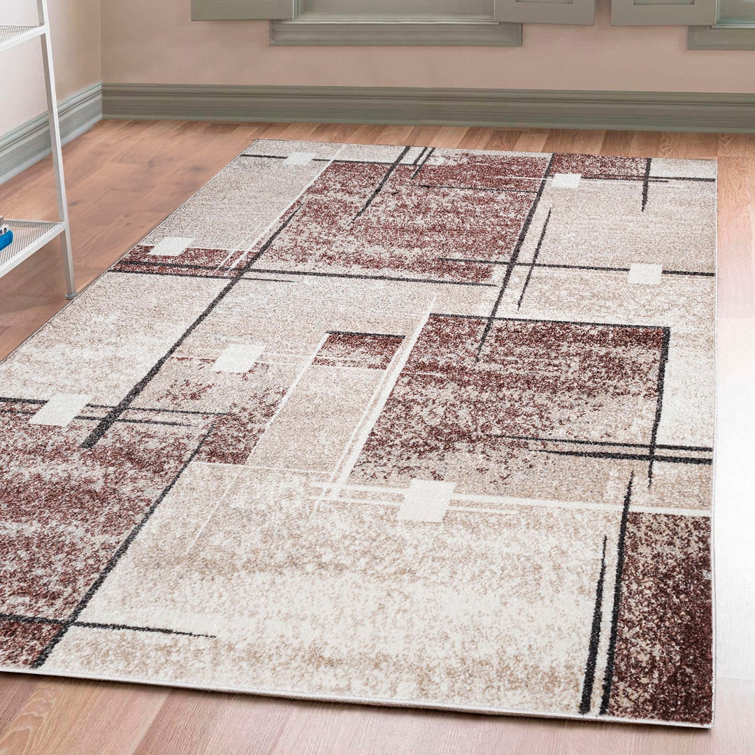 my home Teppich | BAUR modern, Karo-Design, weicher auf Muster Rechnung geometrisches rechteckig, Kurzflor, »Deblin«, Flor