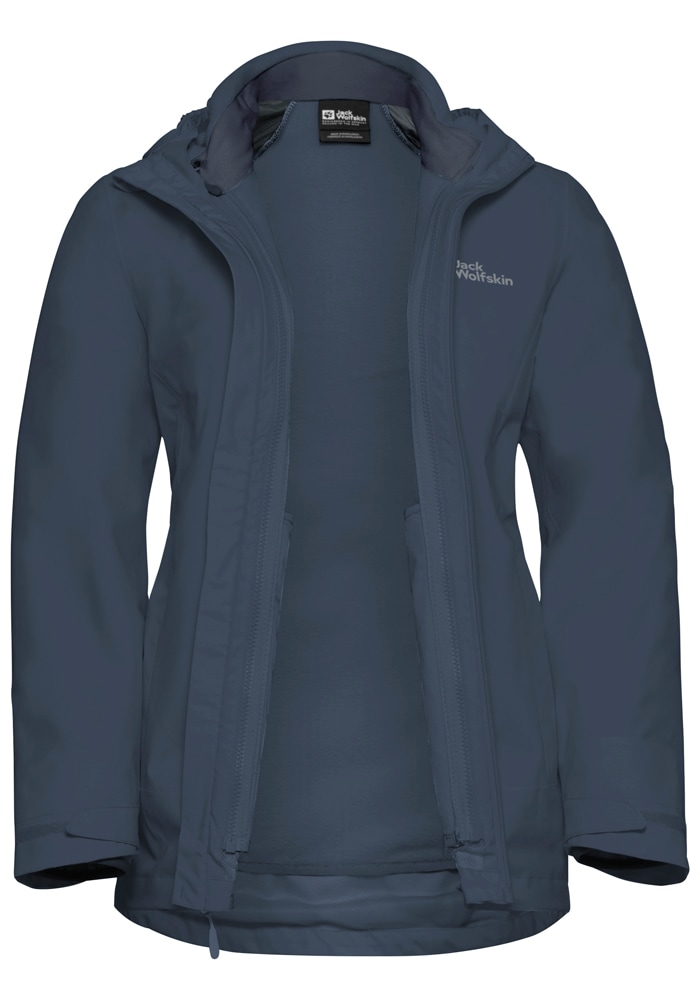 Jack Wolfskin 3-in-1-Funktionsjacke »MOONRISE 3IN1 JKT W«, mit Kapuze, 3in1, atmungsaktiv, Übergangsjacke
