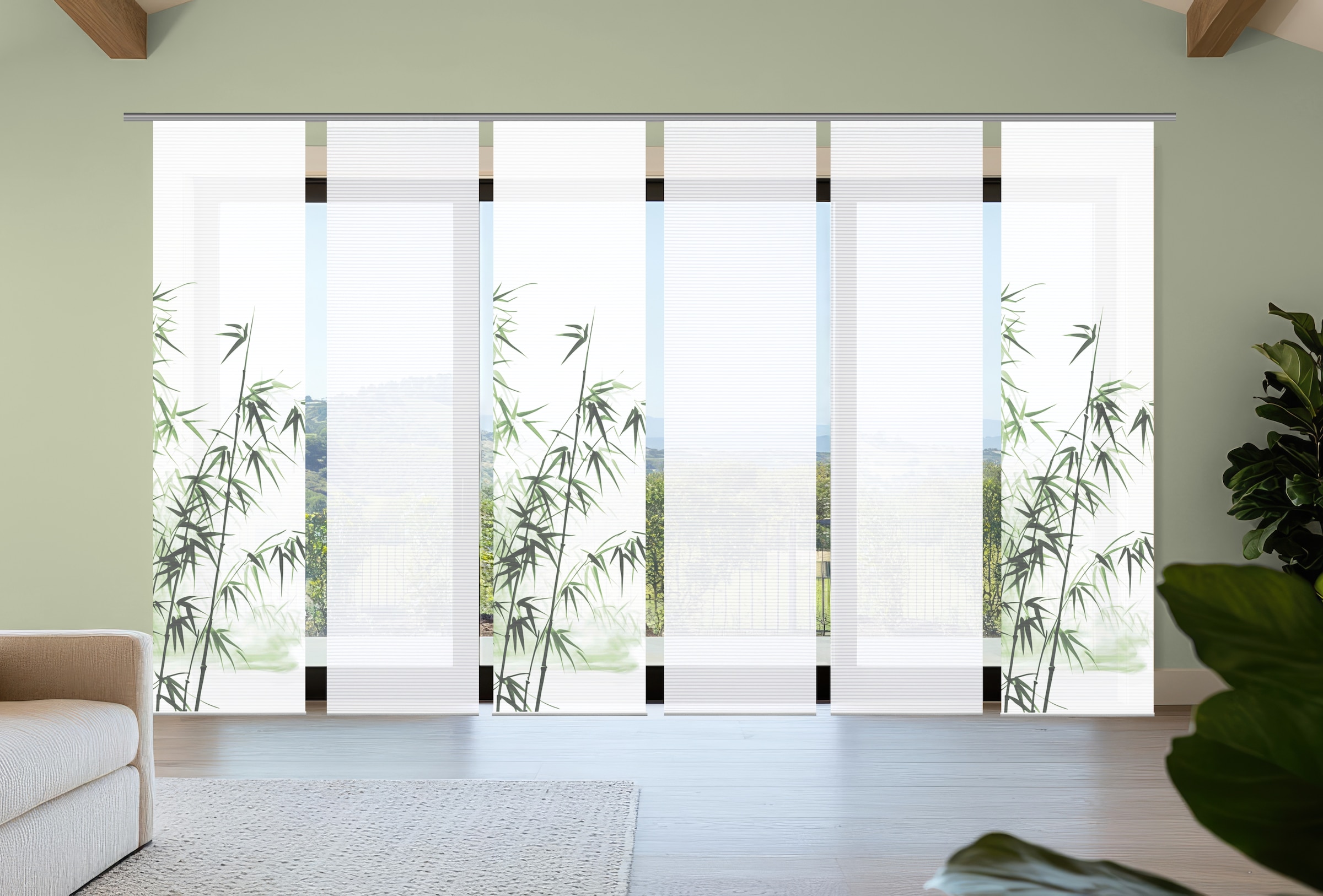 HOME in green Schiebegardine "RUFUS" Paneelwagen 6 Stk. tlg. Bambusoptik, S günstig online kaufen