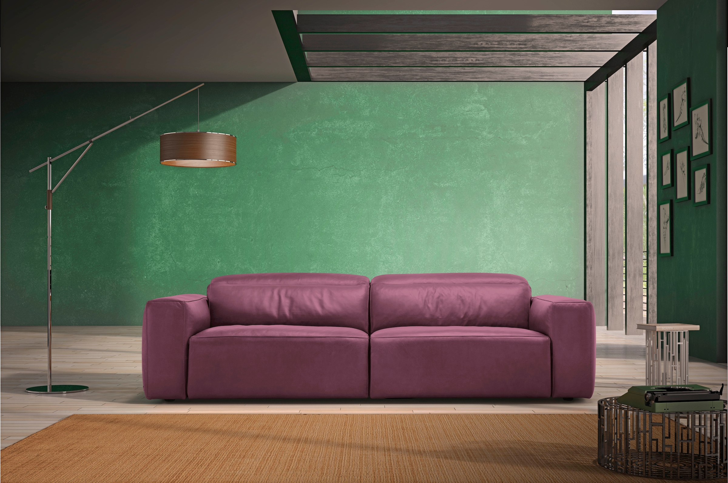 Egoitaliano 2,5-Sitzer "Beverly, Designsofa mit erstklassigem Sitzkomfort und tollen Details" Breite 242 cm, verstellbare Kopfteile