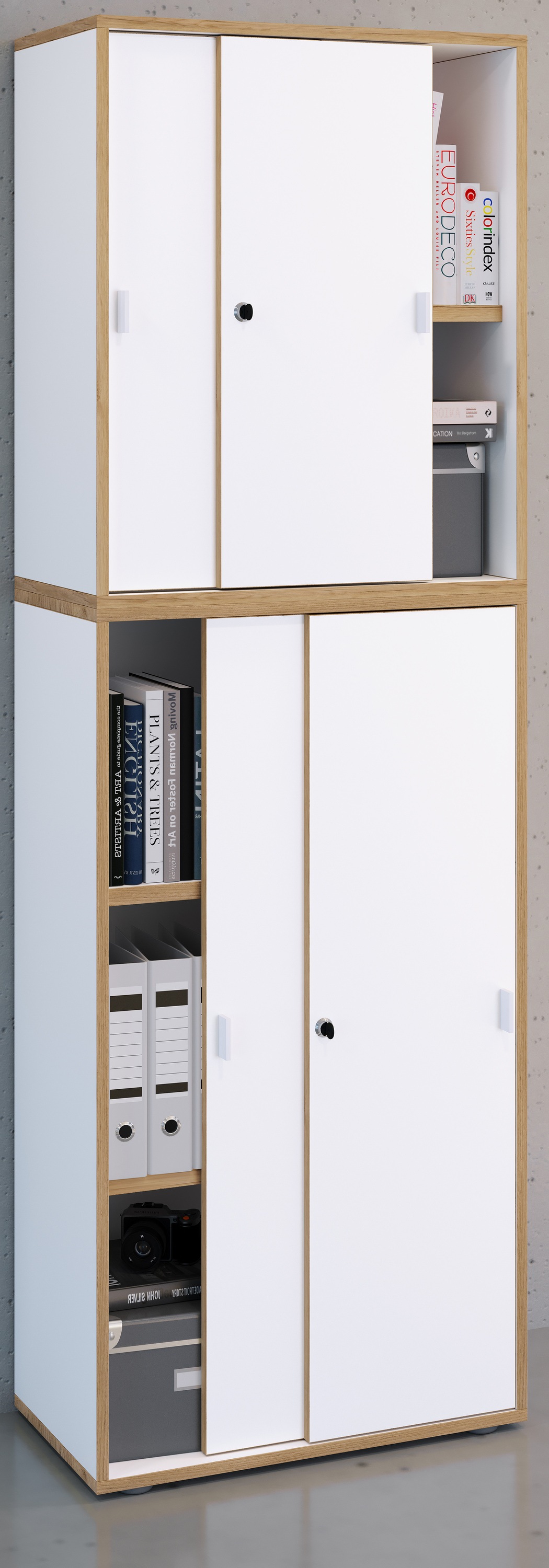 VCM Aktenschrank "Büroschrank Aktenschrank Schiebetüren Salia 5fach" 1 Stk. tlg.