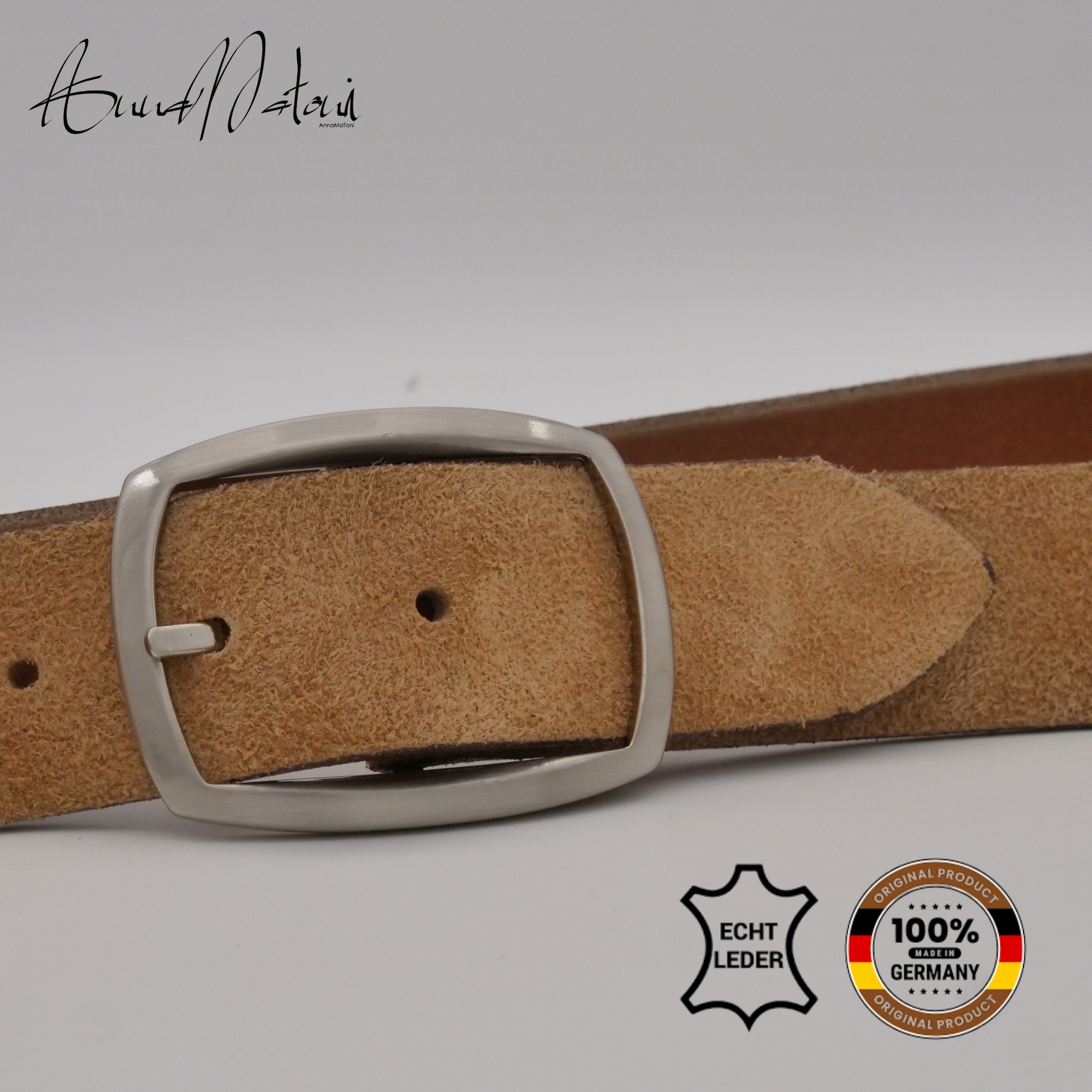 AnnaMatoni Ledergürtel "AnnaMatoni Damen Ledergürtel in hochwertigem Velour günstig online kaufen
