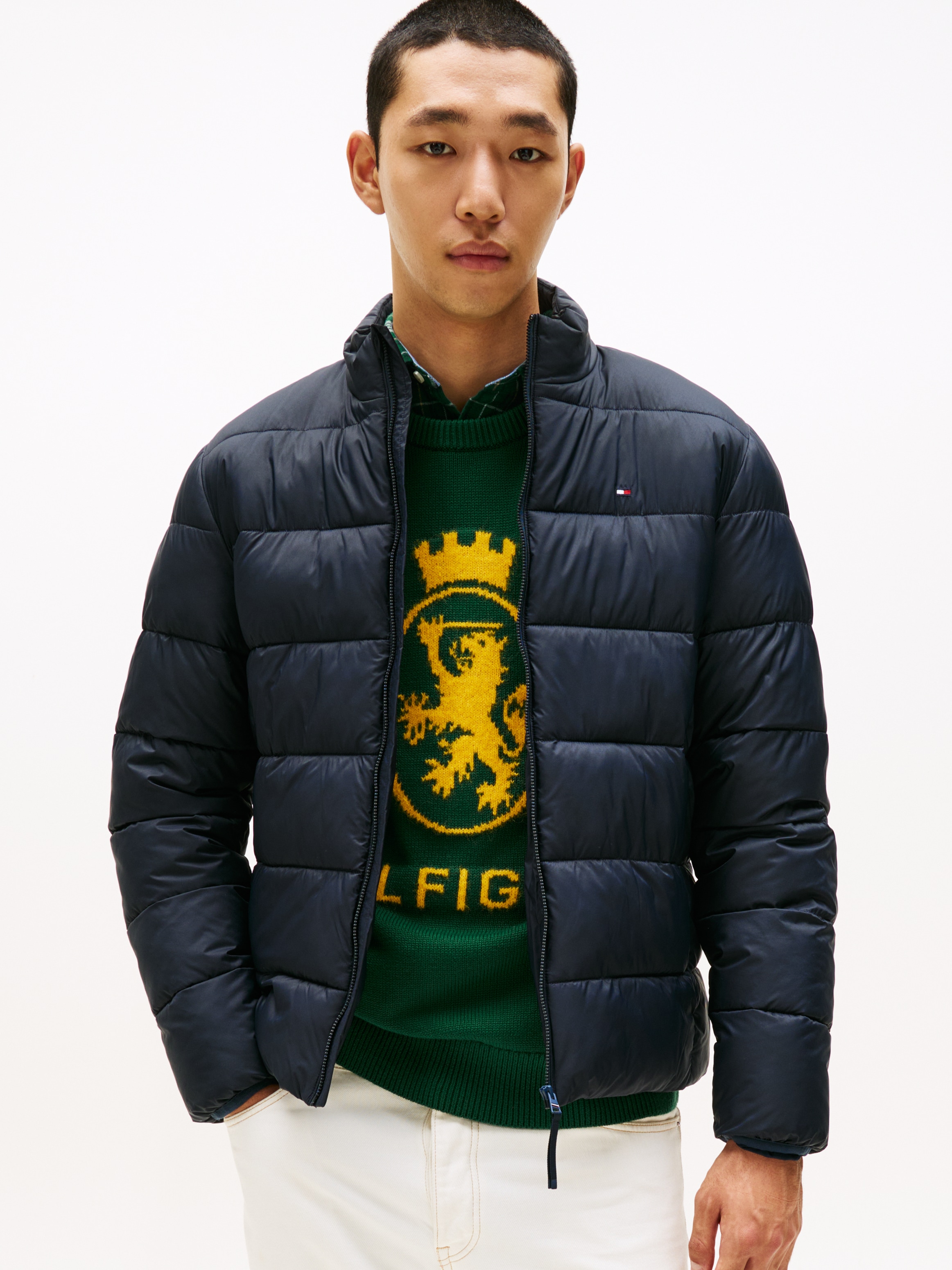 Tommy Hilfiger Steppjacke "MID WEIGHT STAND COLLAR", ohne Kapuze, Daunenjac günstig online kaufen