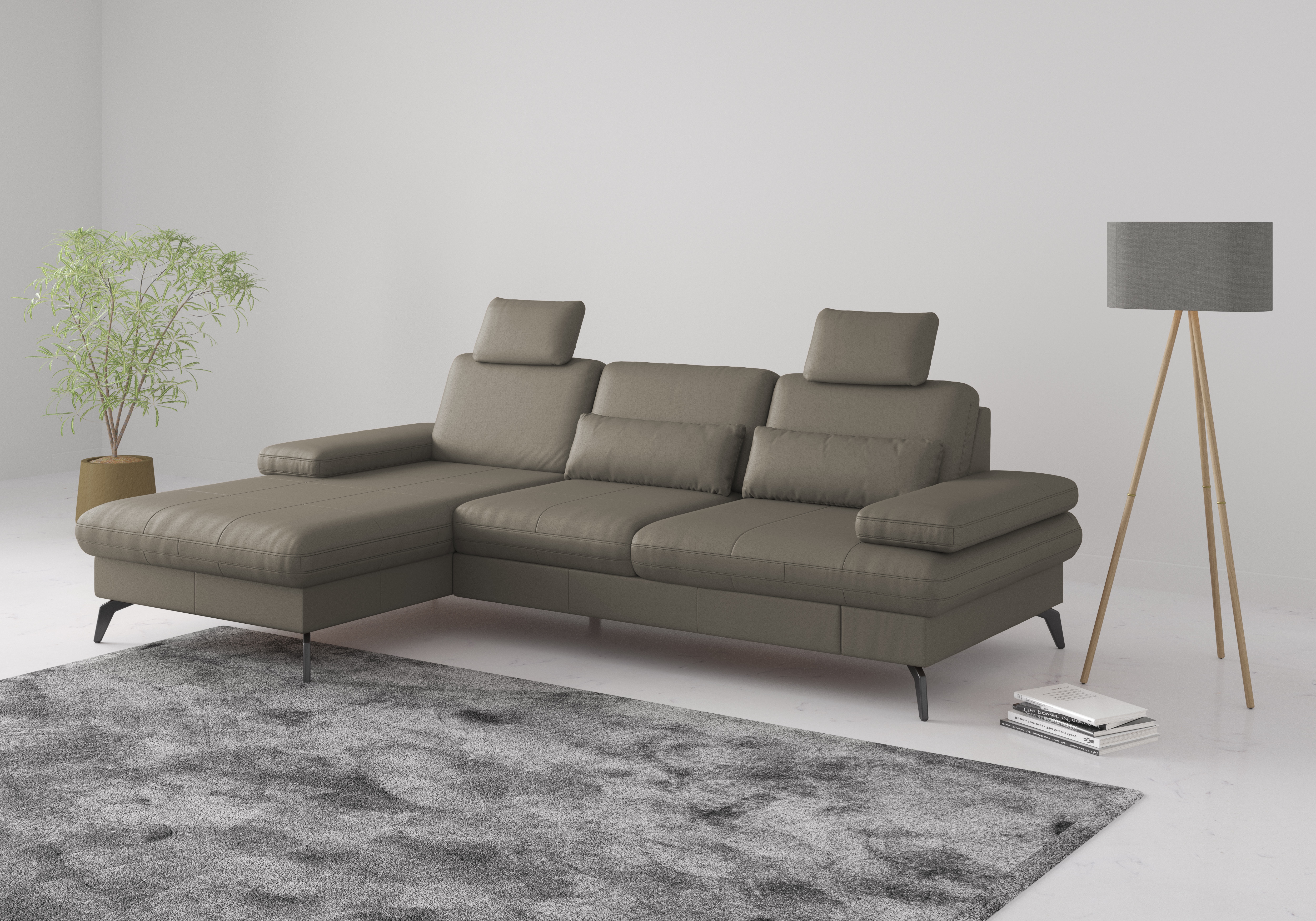 sit&more Ecksofa "Morris L-Form, inkl. Sitztiefenverstellung" wahlweise mit Armteilverstellung, Schlaffunktion & Bettkasten