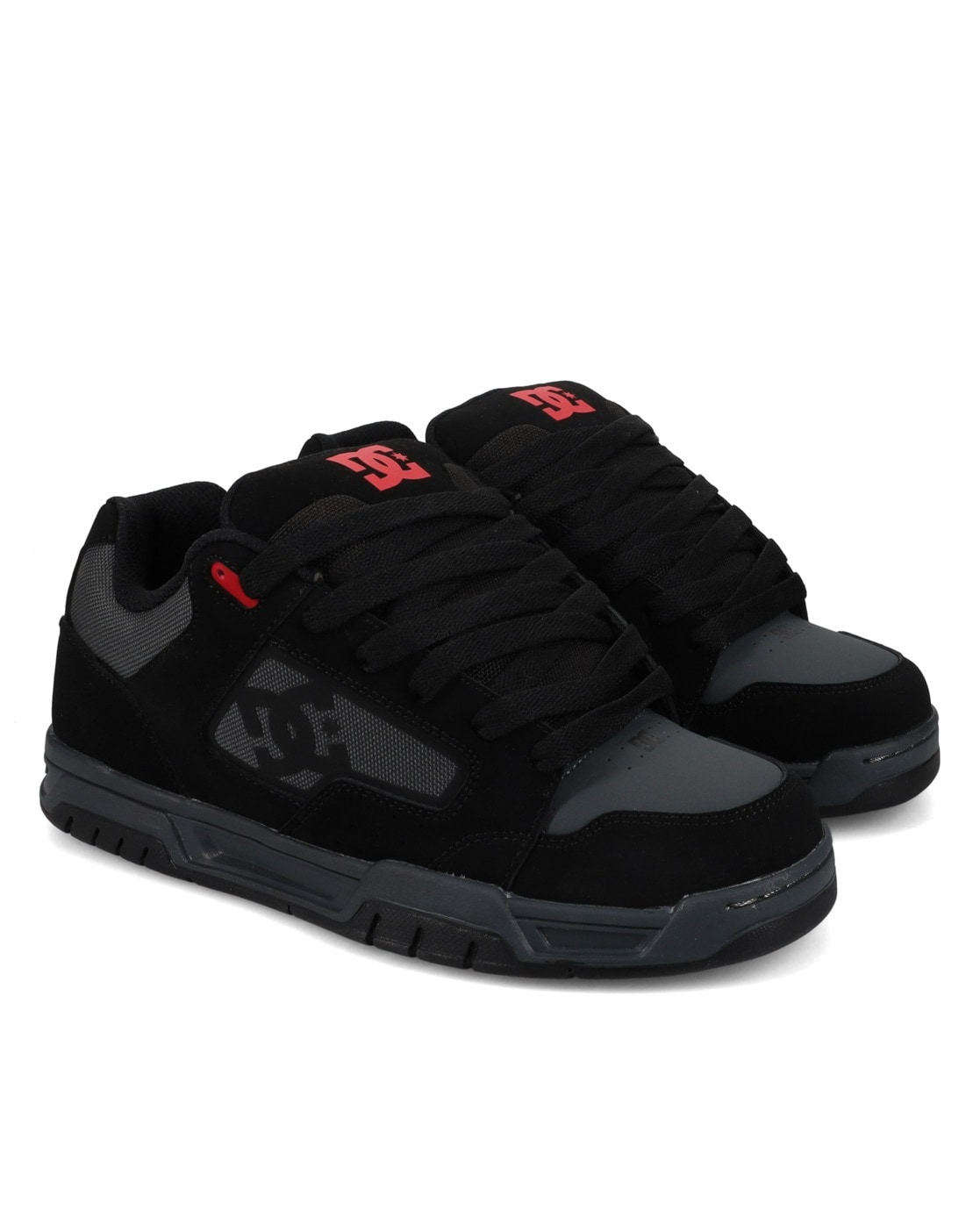 DC SHOES Herren Schnürschuh "DC Coiler", Gr. 12,5, schwarz, Obermaterial:42.52% Leder, 34.74% Synthetikmaterial, 22.74% Polyester., Schuhe