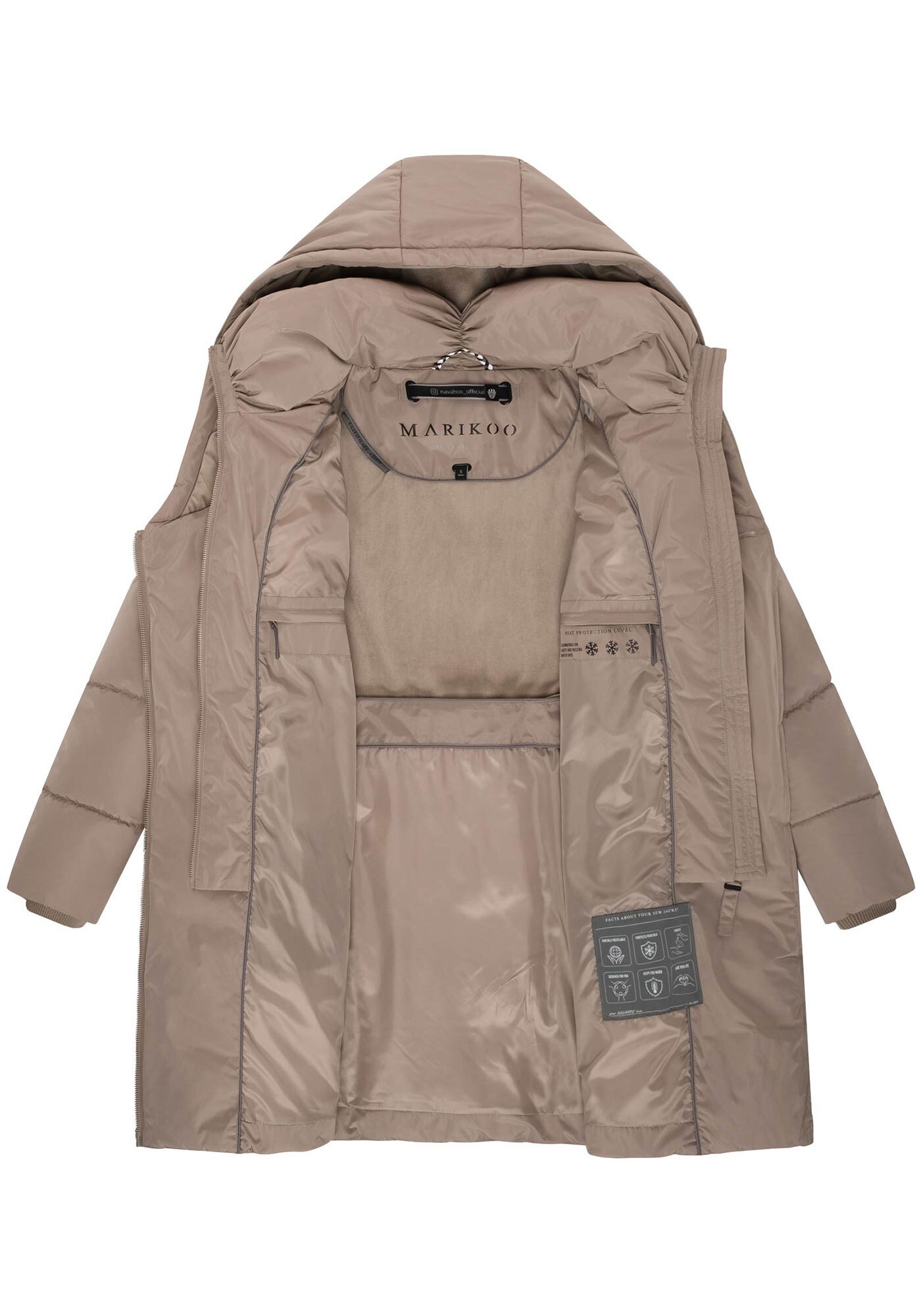 Marikoo Winterjacke »Virenaa«, mit extra hohem Kragen und warmem Fleecefutter