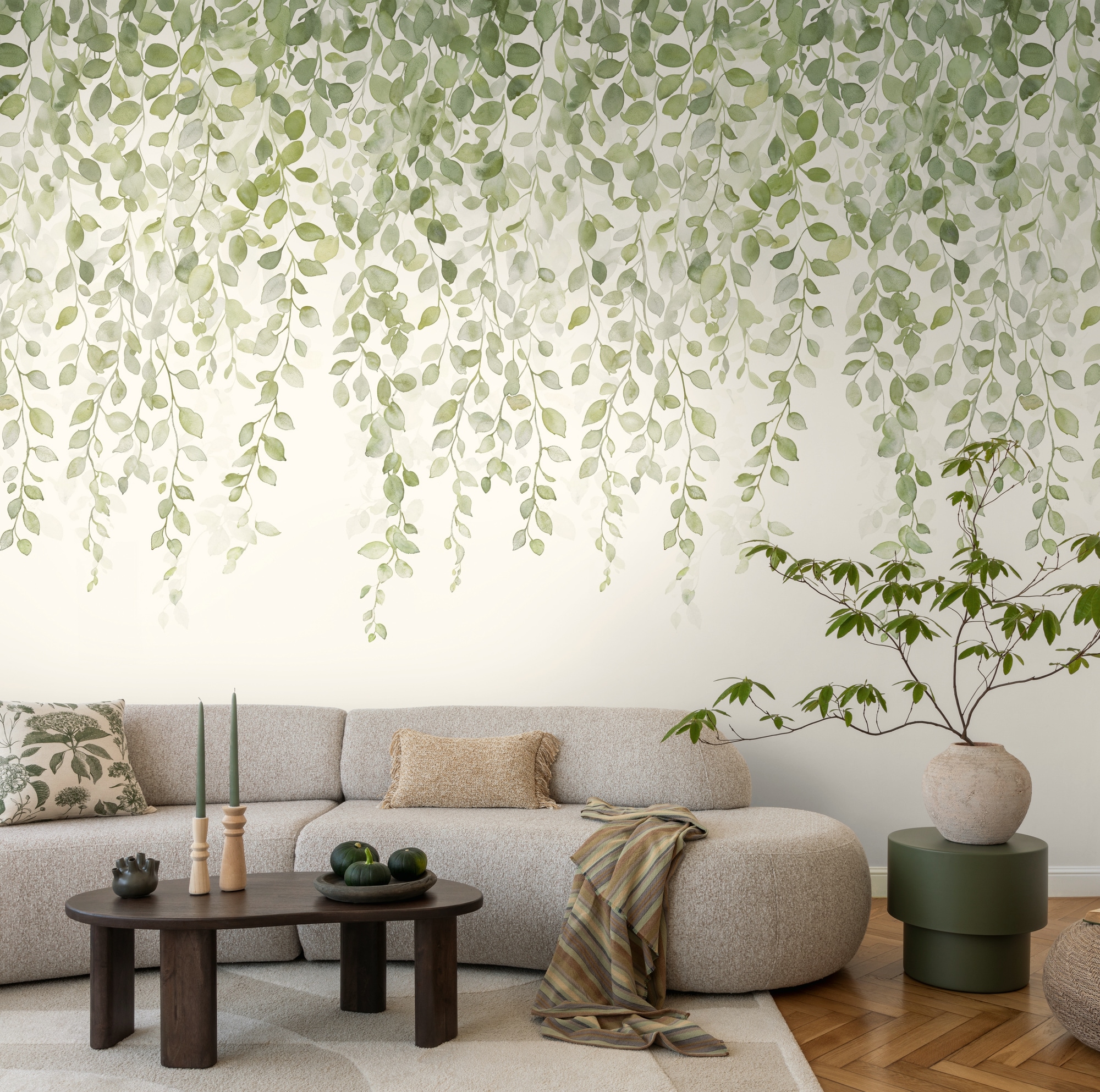 living walls Fototapete »The Wall 4 Botanic – Filigrane Blätterranken Vlies-Fototapete« Motiv | matt | naturalistisch leicht strukturiert Filigrane Blätterranken mit dekorativer Tiefenwirkung