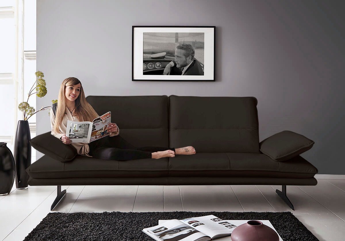 W.SCHILLIG 2,5-Sitzer "broadway, Designsofa mit tollem Sitzkomfort" Sitztiefenverstellung, Kopfteil- & Seitenteilverstellung, Breite 236cm