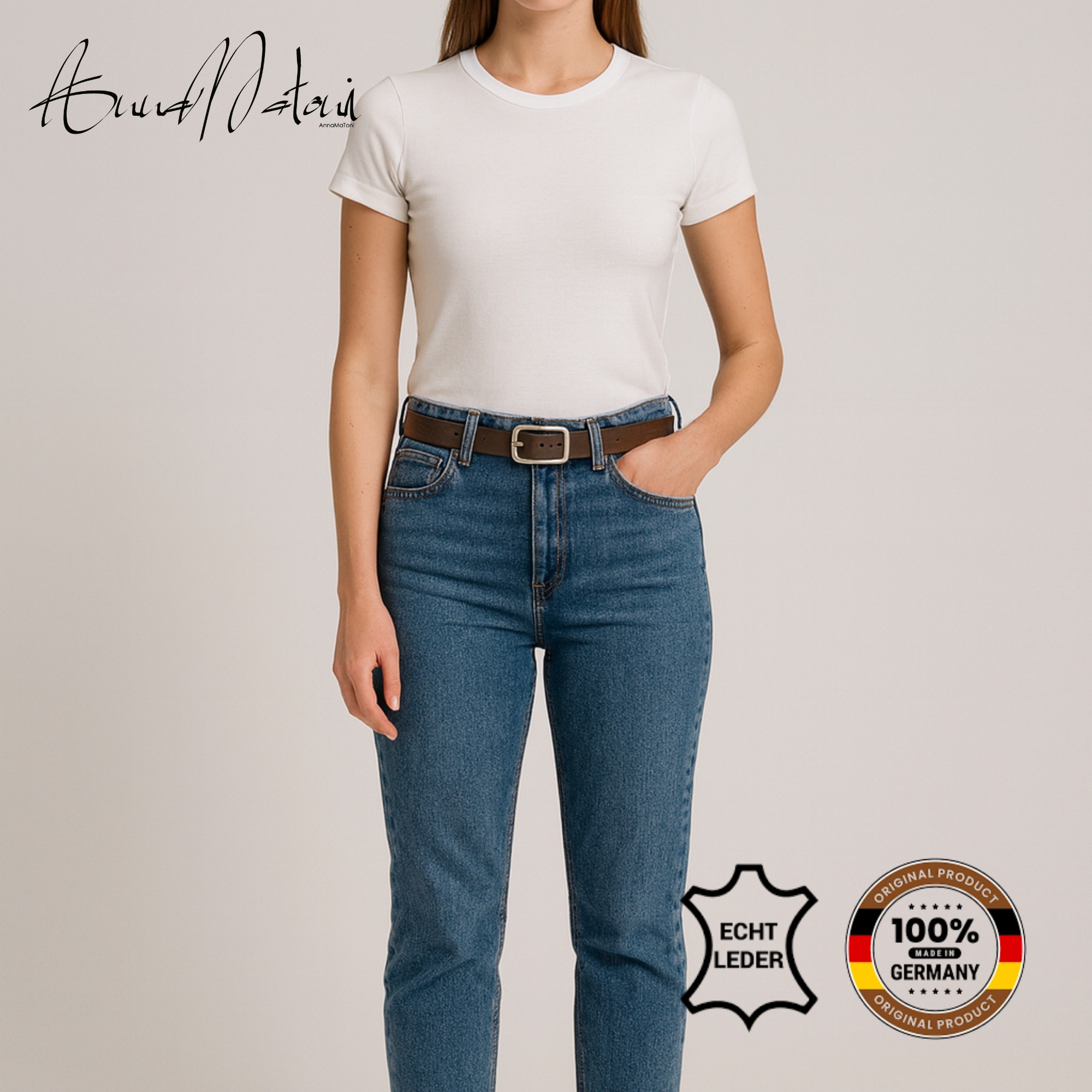 Ledergürtel ANNAMATONI "AnnaMatoni Damen Ledergürtel in hochwertigem Veganem Nappa 3cm", Damen, Gr. TW115 - 130cm Gesamtlänge, rot 350, 100% Leder, Gürtel Ledergürtel 6