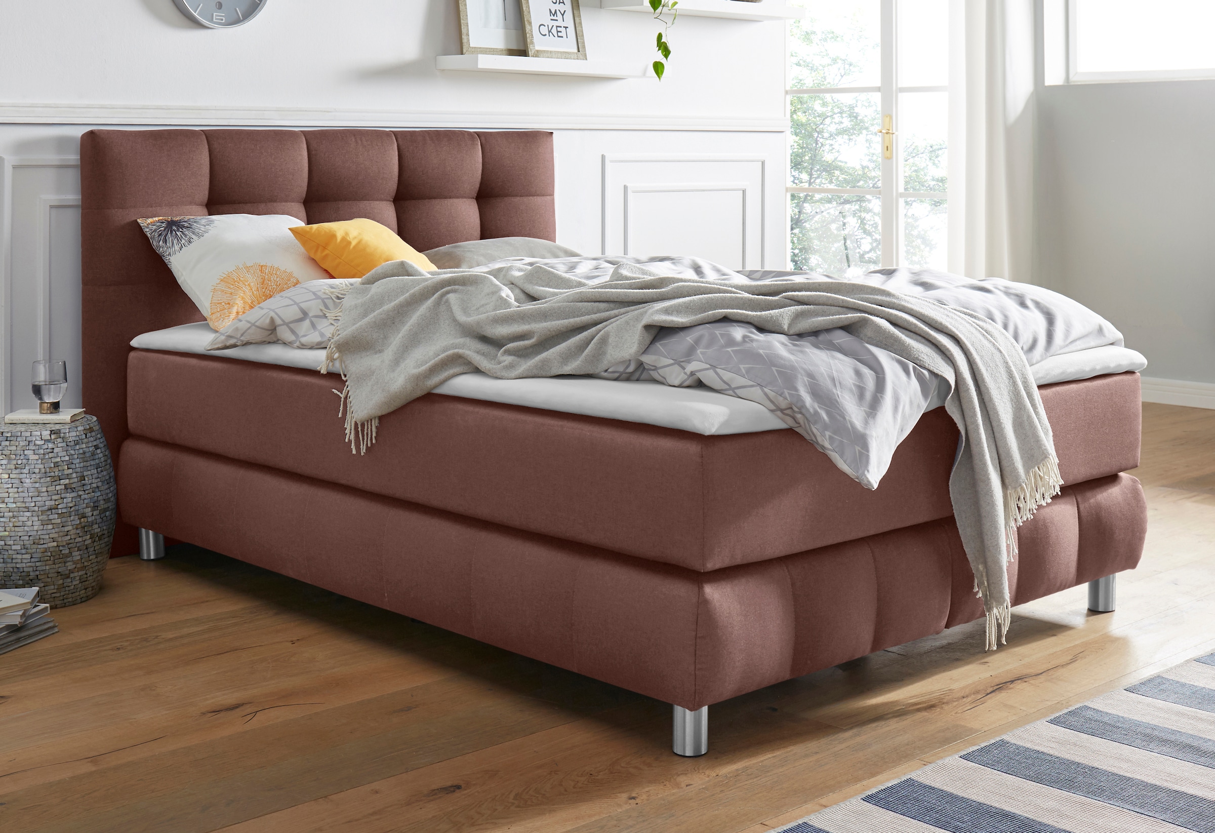 Home affaire Boxspringbett "Salo" incl. Topper, 6 Breiten, 2 Härtegrade, TF günstig online kaufen
