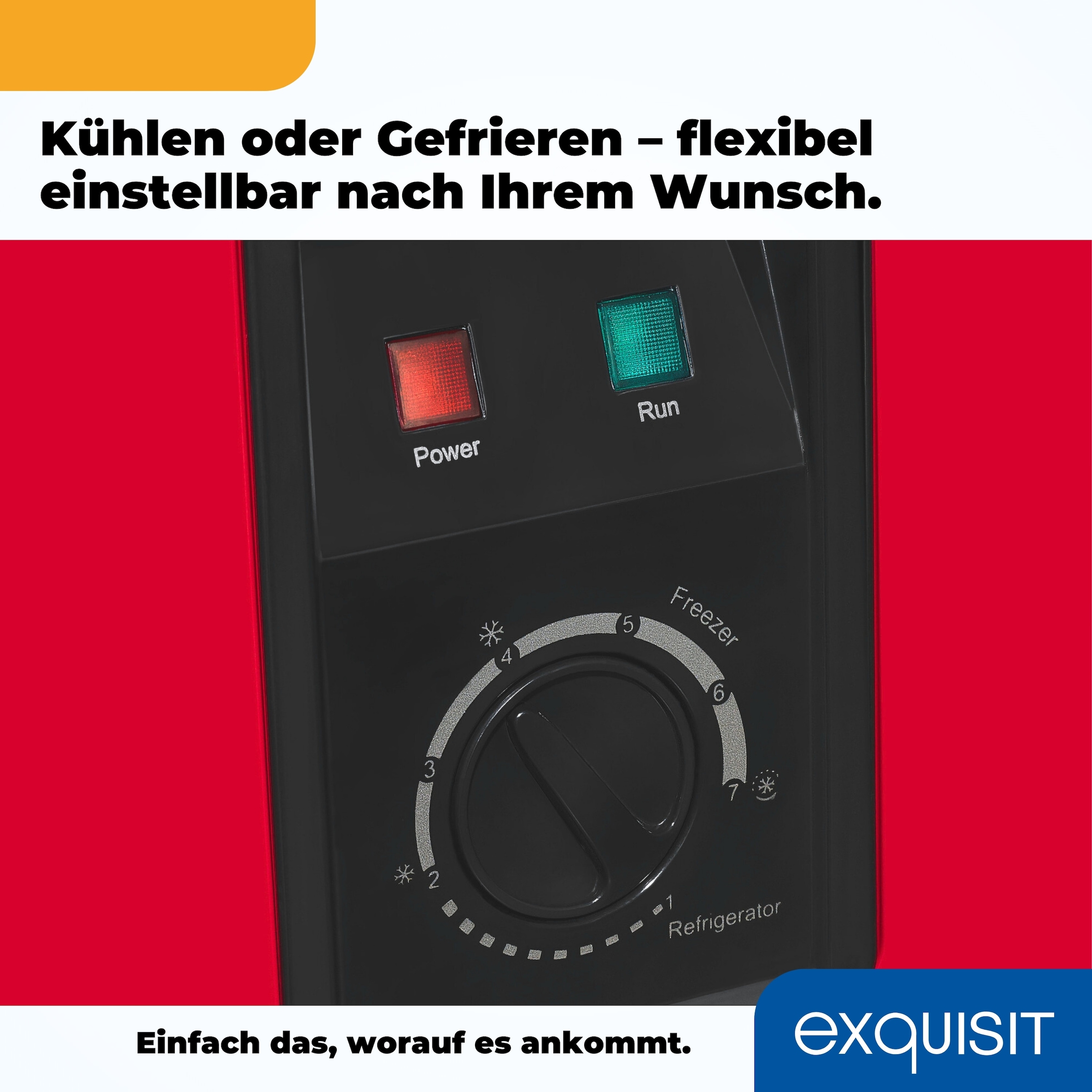 exquisit Gefriertruhe »GT100-050E rot« 83,5 cm hoch 54,5 cm breit 4*-Gefriertruhe mit ergonomischer Griffmulde – bequem zu öffnen