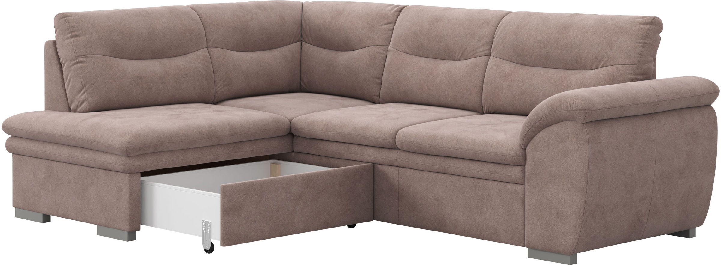 COTTA Ecksofa »Leandra L-Form«, wahlweise mit Bettfunktion & Bettkasten