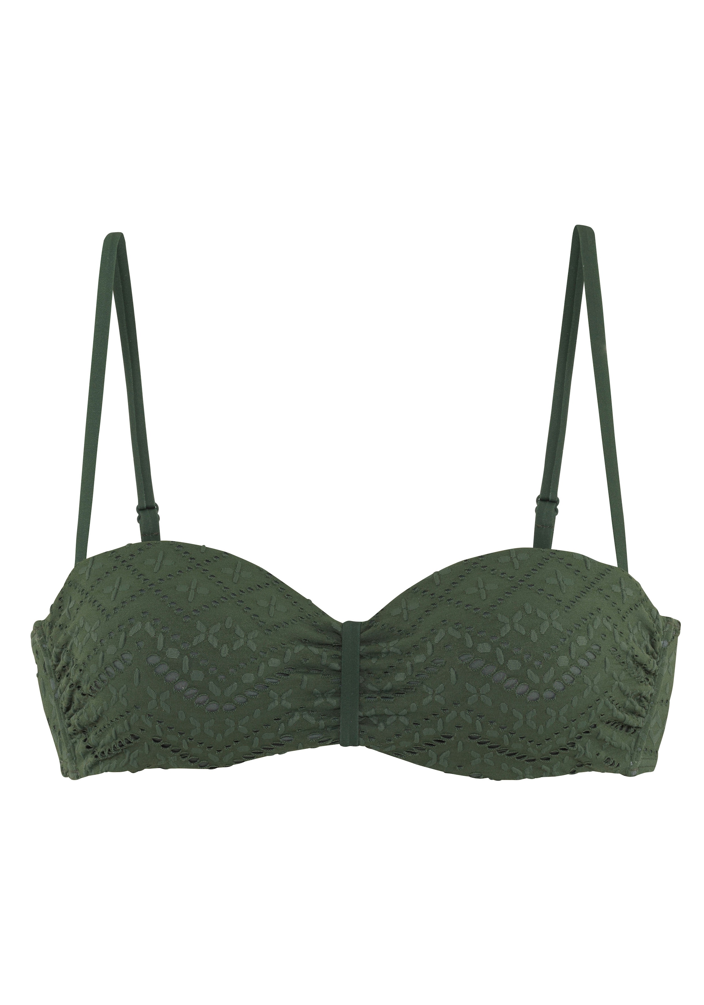 LASCANA Bügel-Bandeau-Bikini-Top »Omara«, mit Lochstickerei