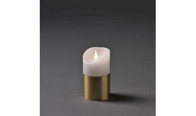 KONSTSMIDE LED-Kerze, (1 tlg.), LED Echtwachskerze, weiß, mit messingfarbener Banderole kaufen