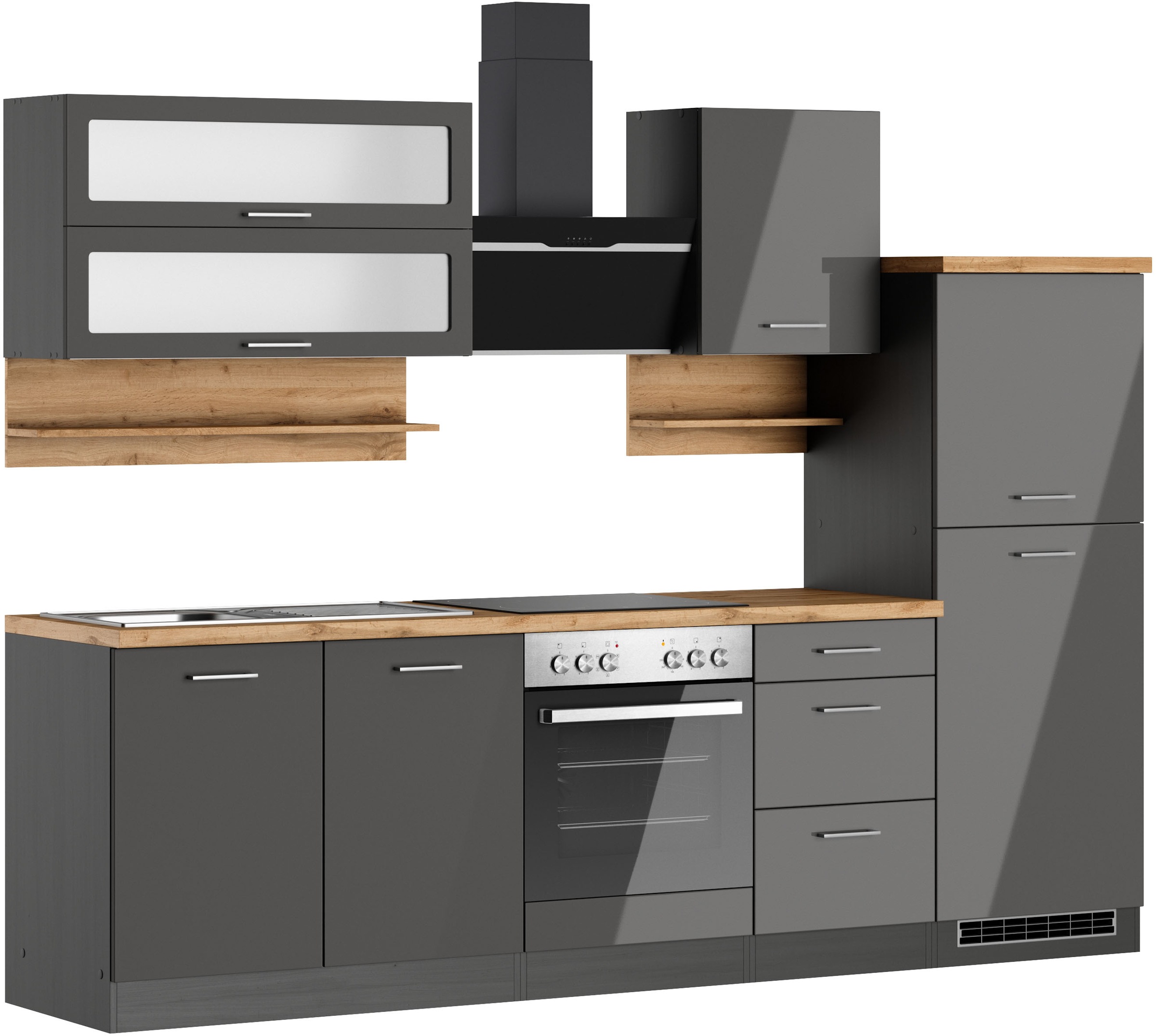 KOCHSTATION Küchenzeile "KS-Milan" 270 cm breit, robuste Metallauszüge, vie günstig online kaufen