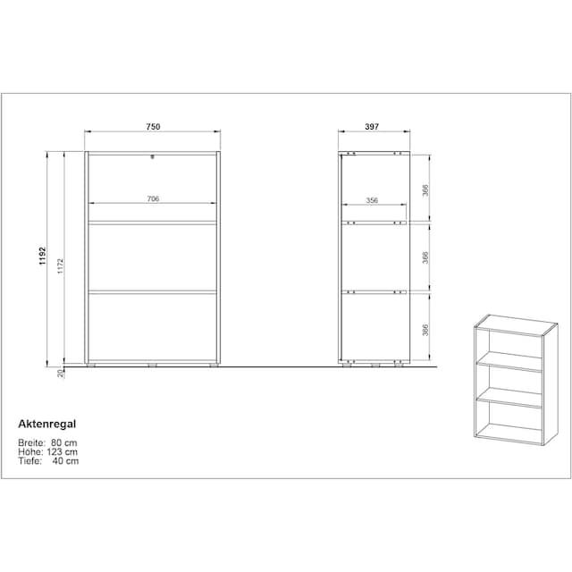 GERMANIA Aktenregal »Pasadena«, Made in Germany, hochwertig verarbeitet,  Breite 80 cm kaufen | BAUR