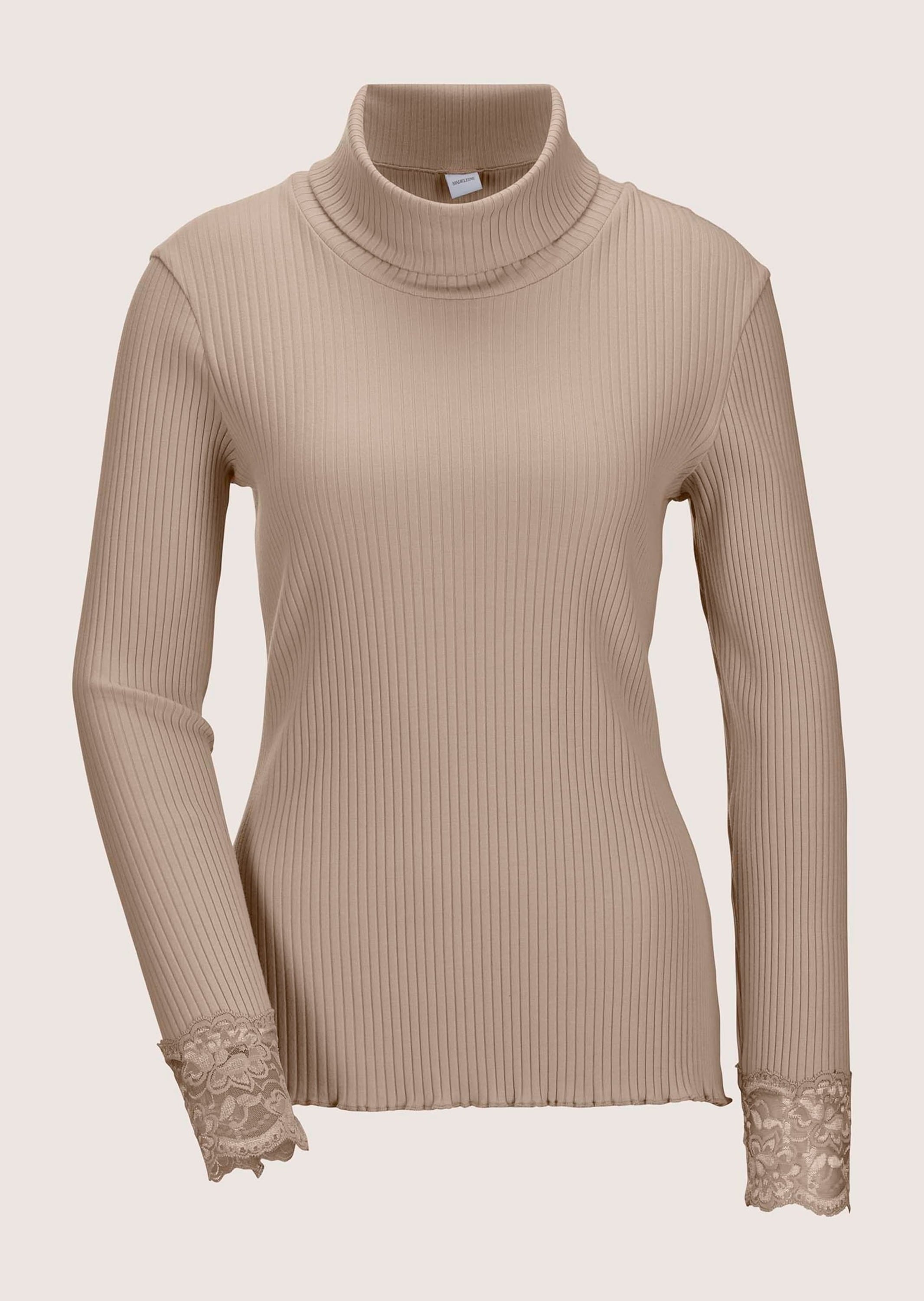 MADELEINE Langarmshirt "Rollkragenshirt Elegantes Basicshirt mit Spitze, Ro günstig online kaufen