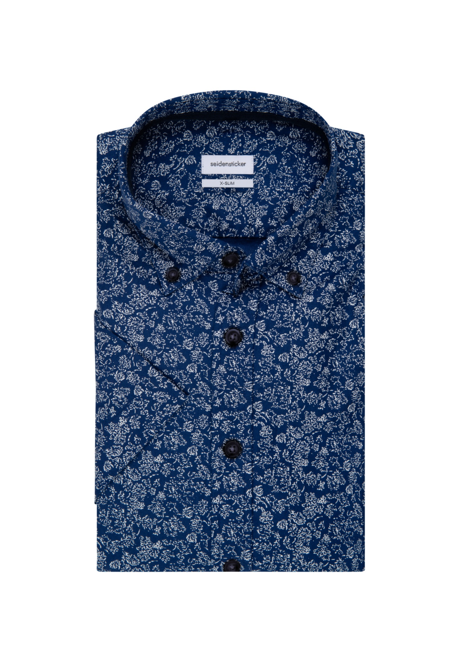 seidensticker Businesshemd »Schwarze Rose«, Regular Kurzarm Button-Down-Kragen Druck