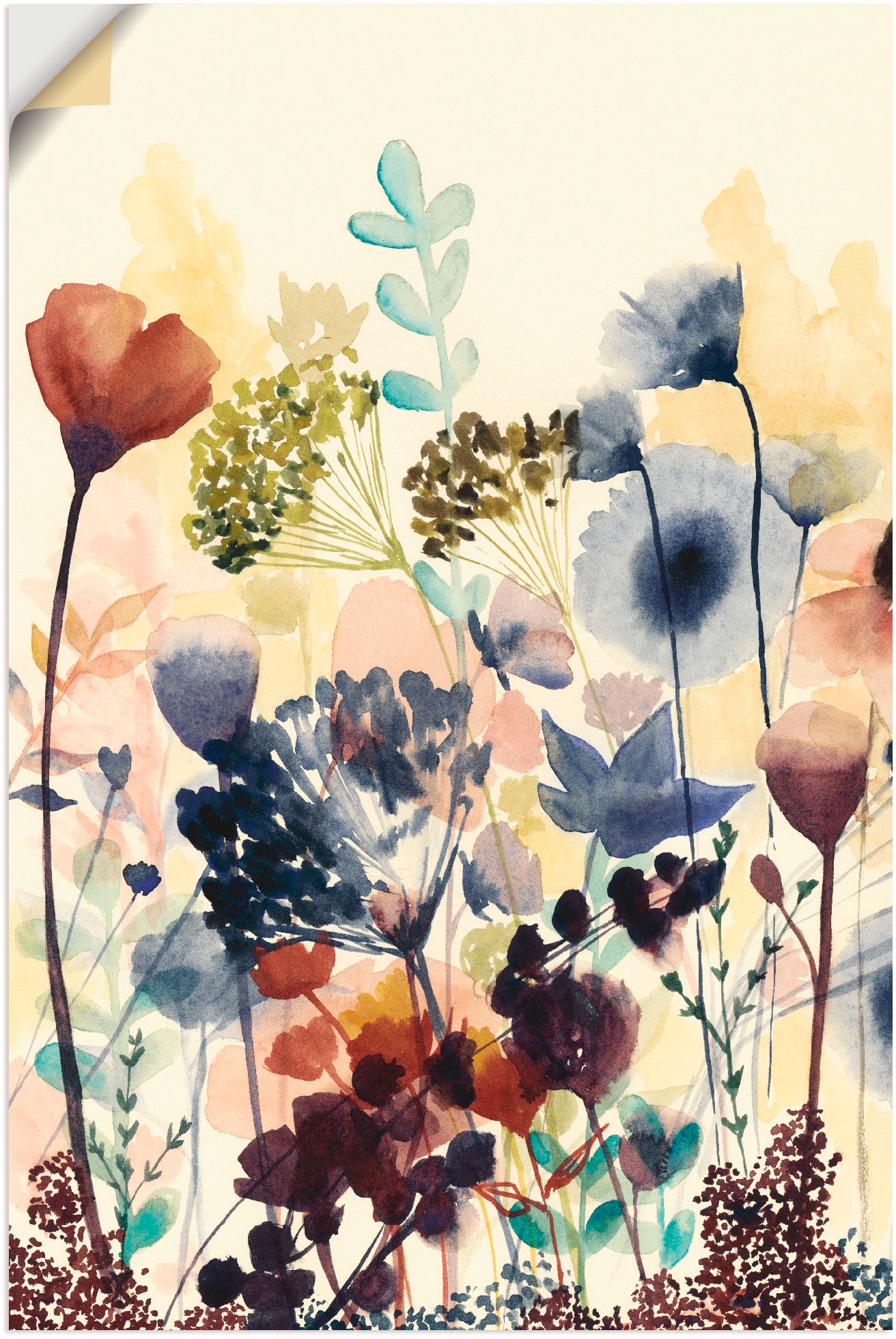 Artland Wandbild »Sonnengetrocknete Blüten I«, Blumenwiese, (1 St.), als Alubild, Outdoorbild, Leinwandbild, Poster, Wandaufkleber