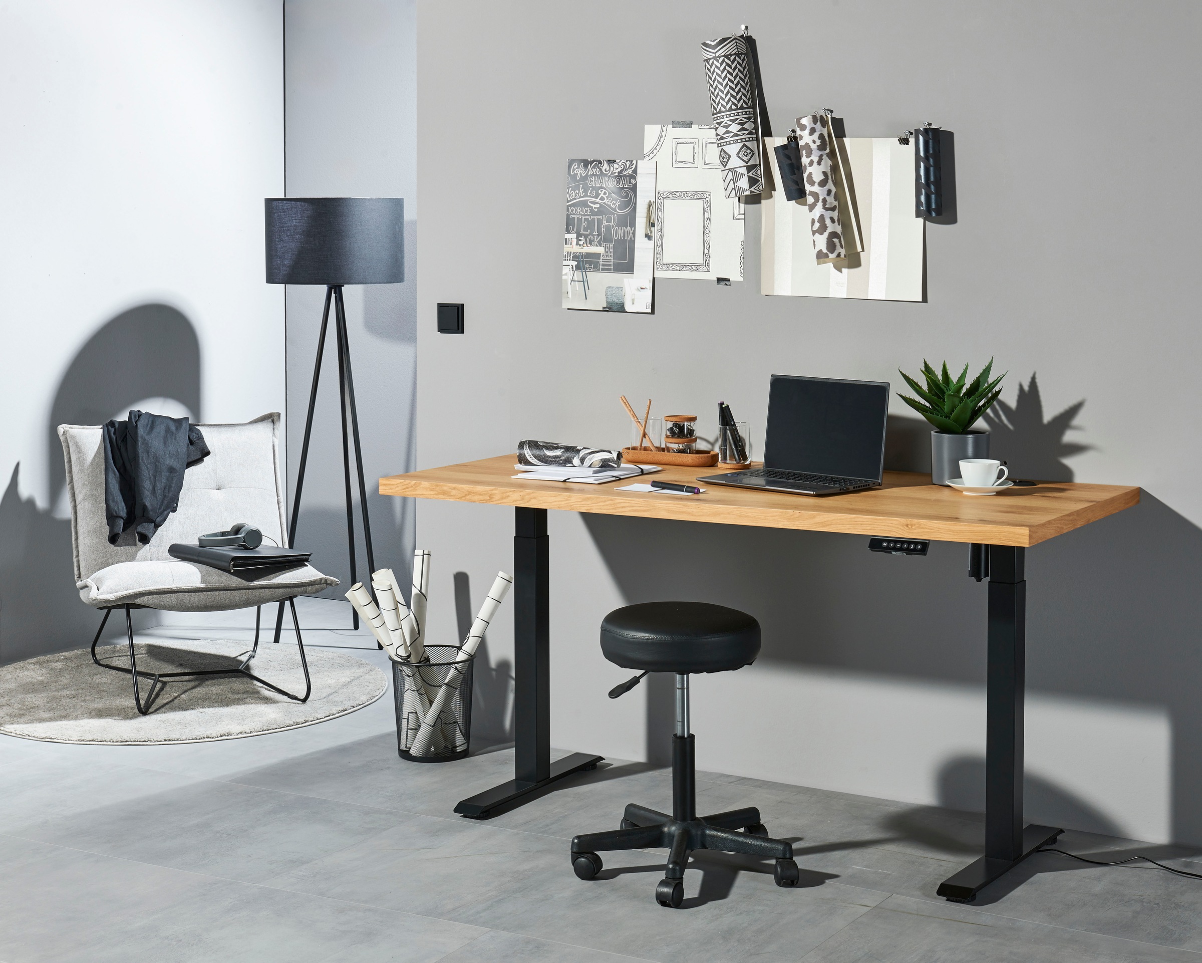 BEGA OFFICE Schreibtisch 2 Stk. tlg. Breite 160 cm, höhenverstellbar 72-116 cm