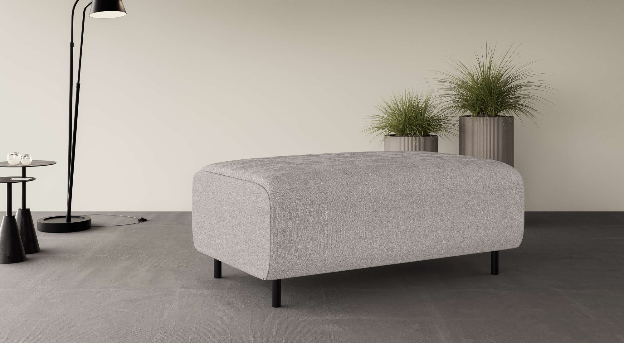 OTTO home Polsterhocker "ARROS groß mit Wellenunterfederung, Maße B/T/H: 120/70/46 cm" passend zur Serie, in hochwertiger Verarbeitung