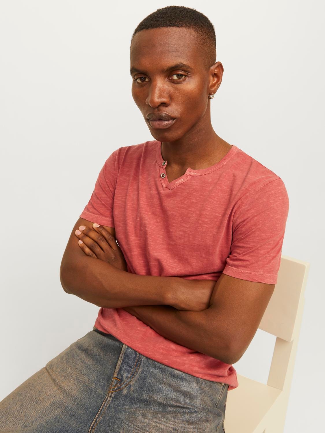 Jack & Jones T-Shirt »JJESPLIT NECK TEE SS NOOS«, mit V-Ausschnitt