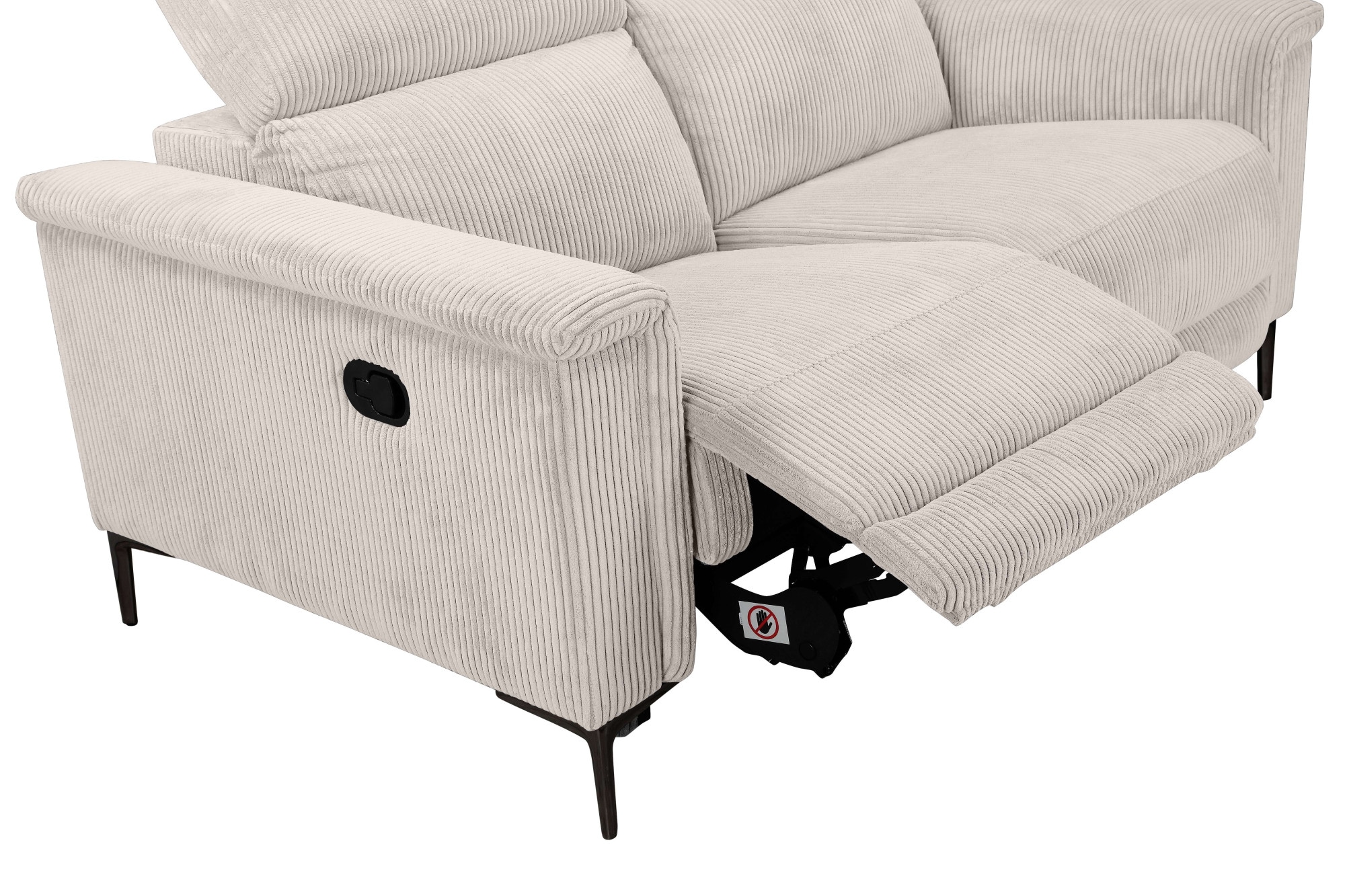 Places of Style 2-Sitzer »Lund in Cord, mit manueller o. elektrischer«, Relaxfunktion, USB-A, Kopfteilverstellung, Breite 160 cm