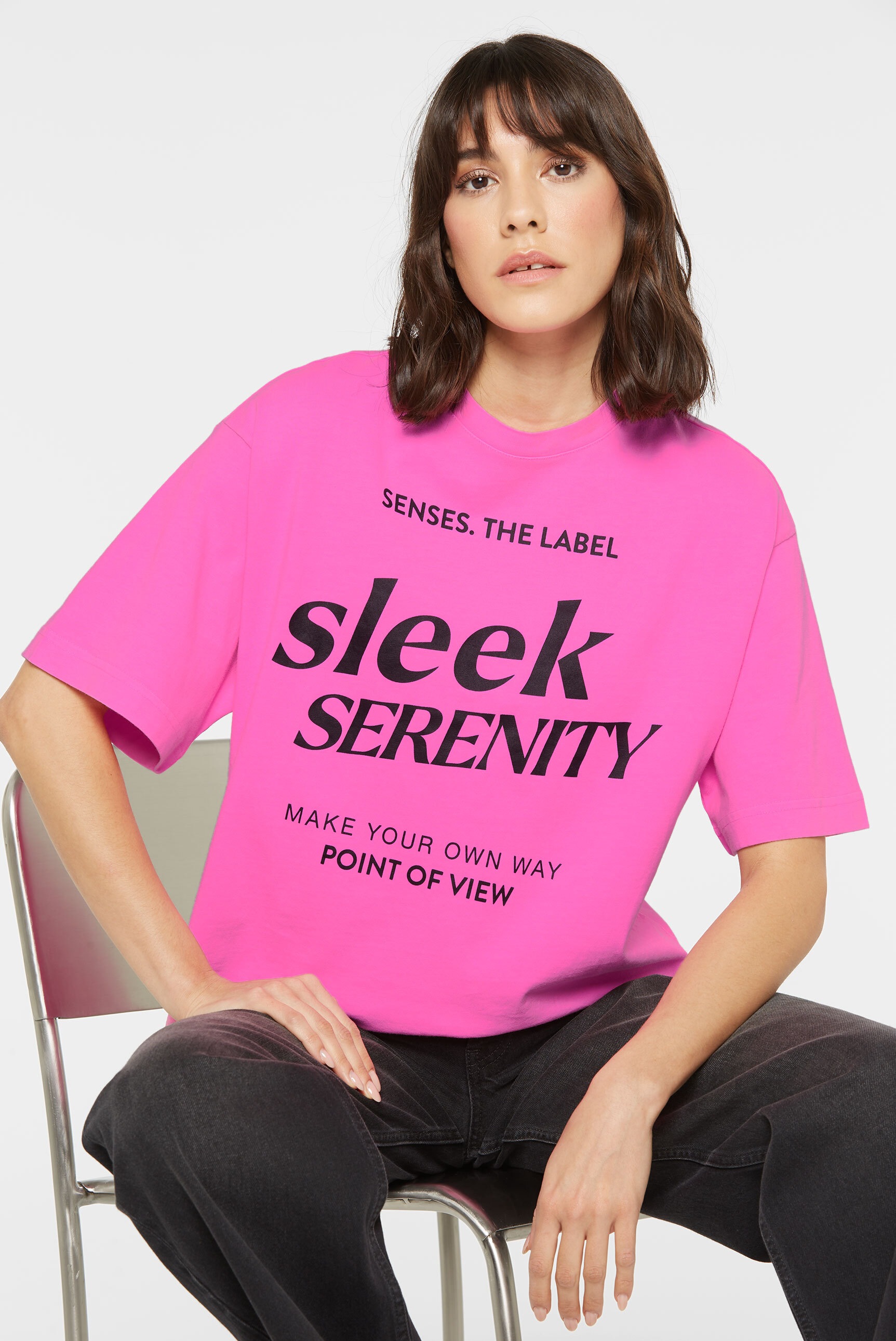 SENSES.THE LABEL Rundhalsshirt aus Baumwolle