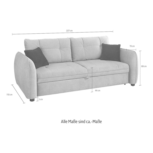 Jockenhöfer Gruppe Schlafsofa »Sascha«, mit Relax- und Bettfunktion,  Wellenfedern, Liegefläche 180x200 cm bestellen | BAUR