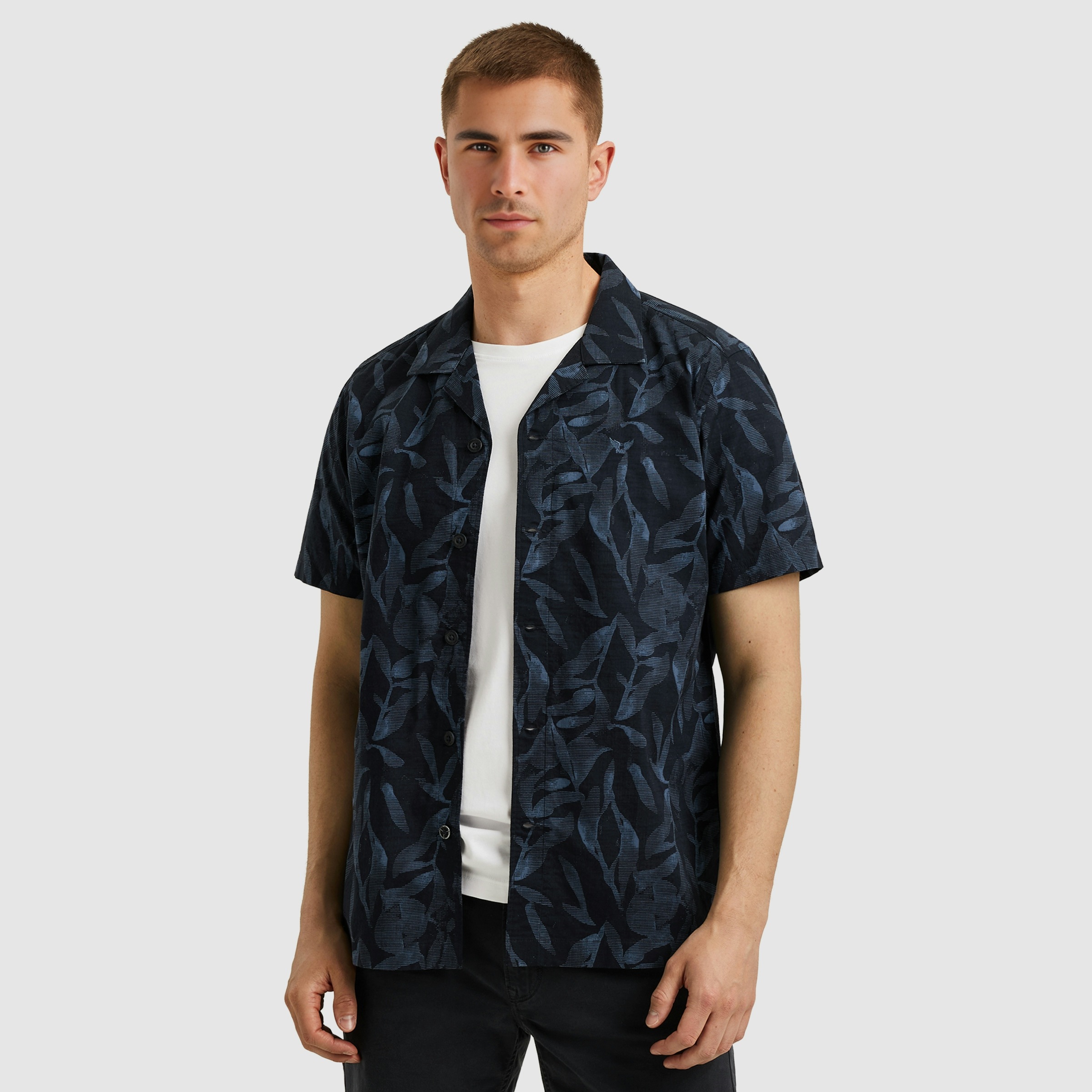 PME LEGEND Kurzarmhemd "Short Sleeve Shirt Print On Ctn Slub", mit floralem günstig online kaufen