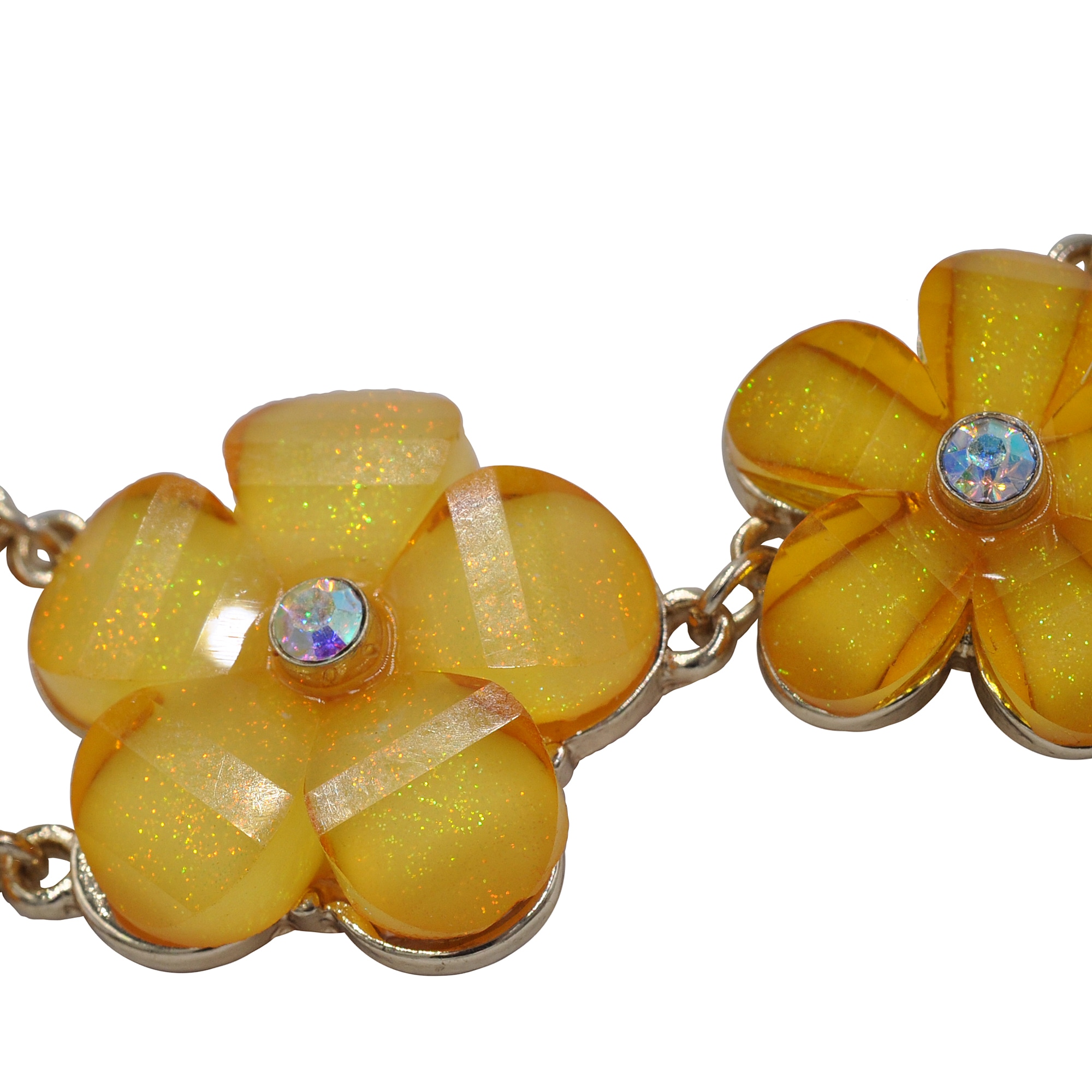 Steuer Collierkettchen »Kette gold farben Blumen gelb gold Strass stein«
