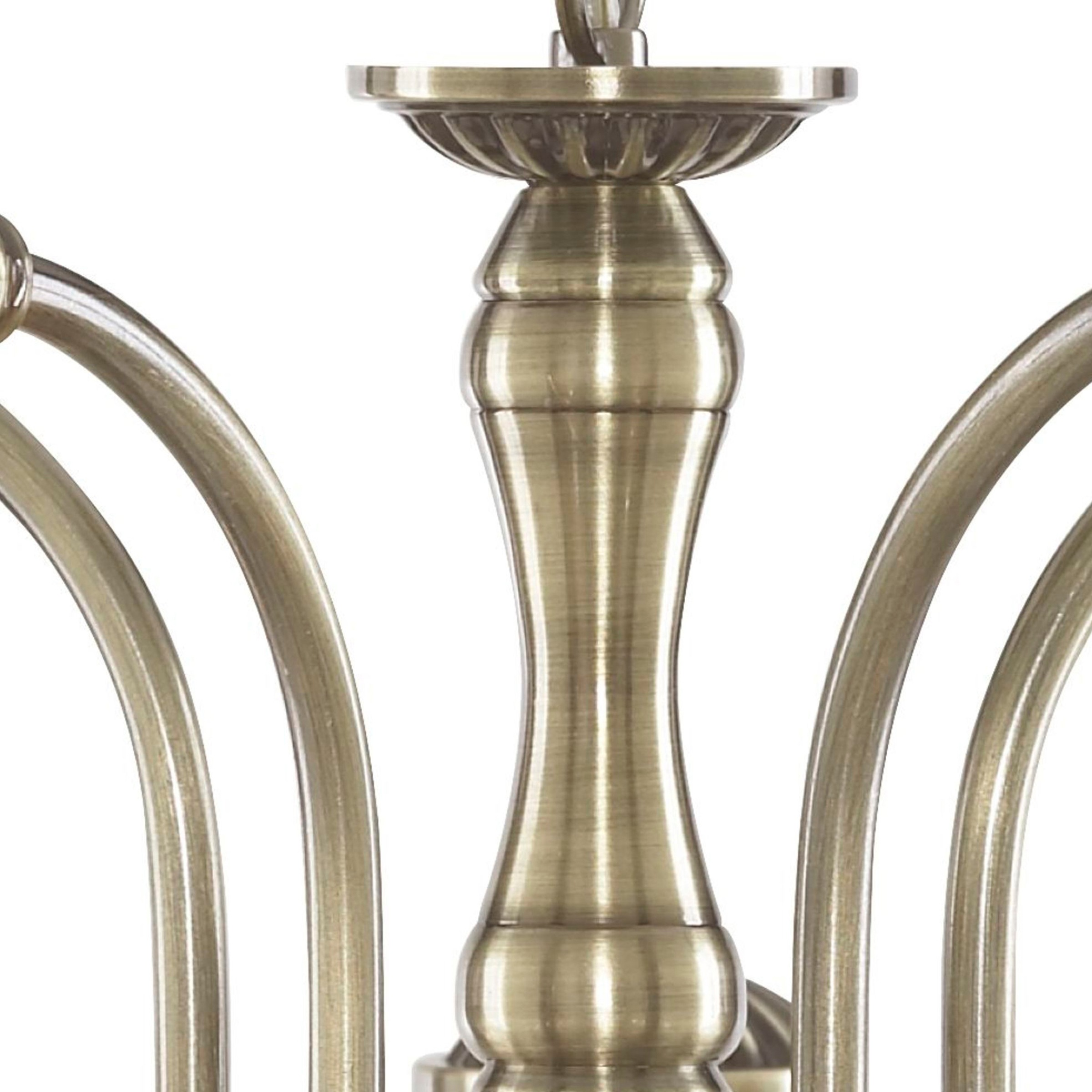 Searchlight Hängeleuchte »American Diner 5Lt Pendant - Antique Brass & Ribbed Glass« E27 1 Stk.