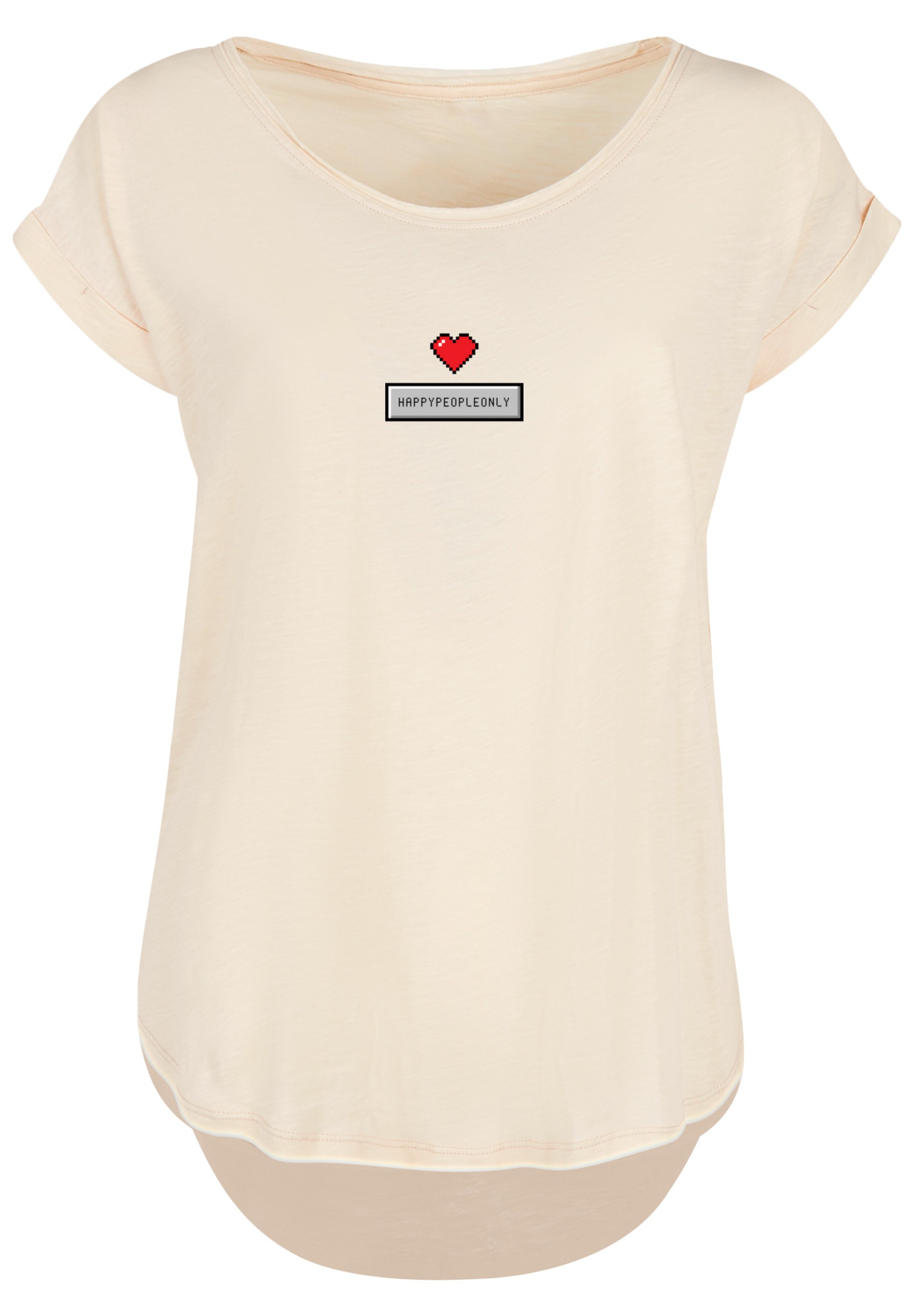 F4NT4STIC T-Shirt »Pixel Herz Happy New Year Silvester«, Print