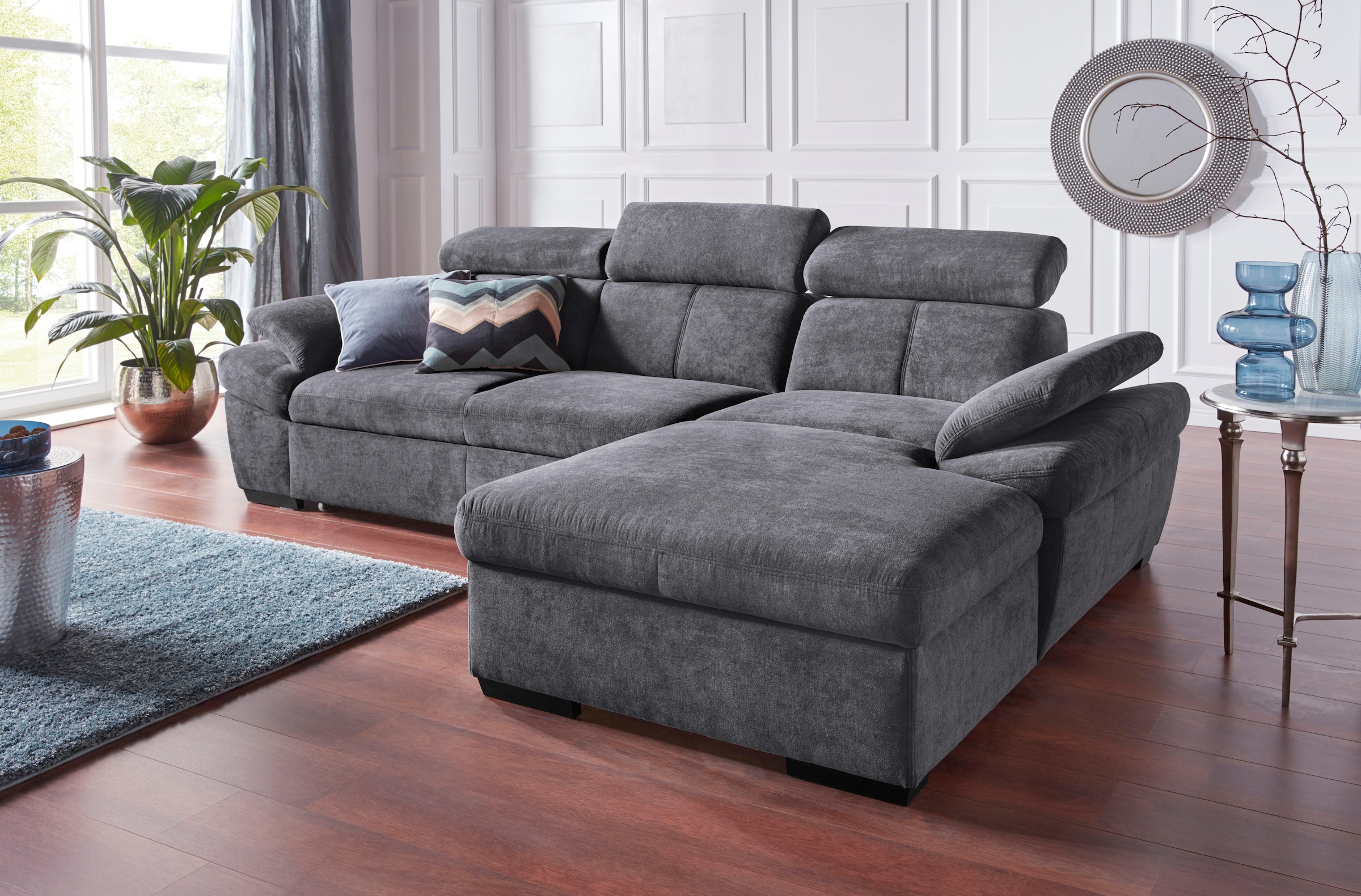 exxpo - sofa fashion Ecksofa "Salerno, inkl. Arm-& Kopfteilverstellung, beq günstig online kaufen