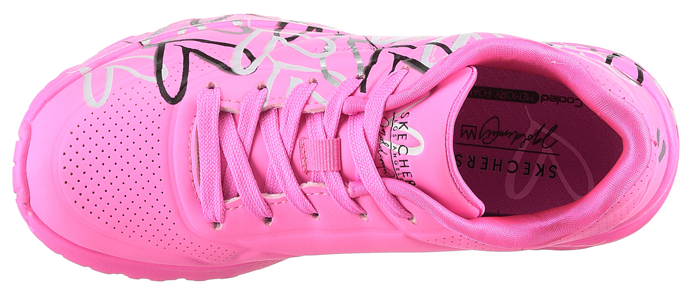Skechers Sneaker »UNO LITE-METALLIC LOVE«, Keil,-Schnürschuh, Skech-Air Funktion, Größenschablone zum Download
