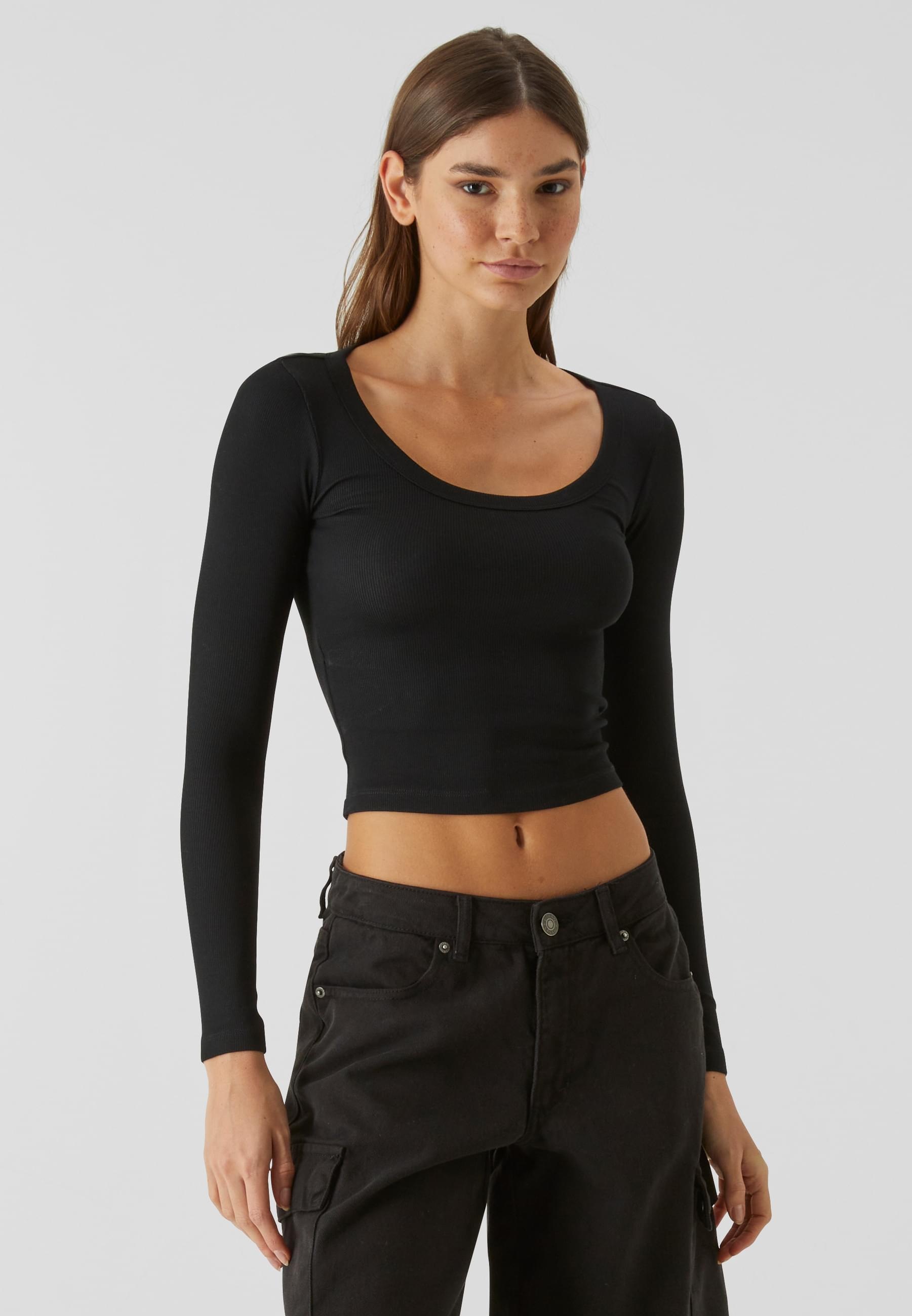 URBAN CLASSICS Longsleeve »Urban Classics Ladies Organic Rib Jersey Wide Neck Longsleeve«, (1 tlg.)