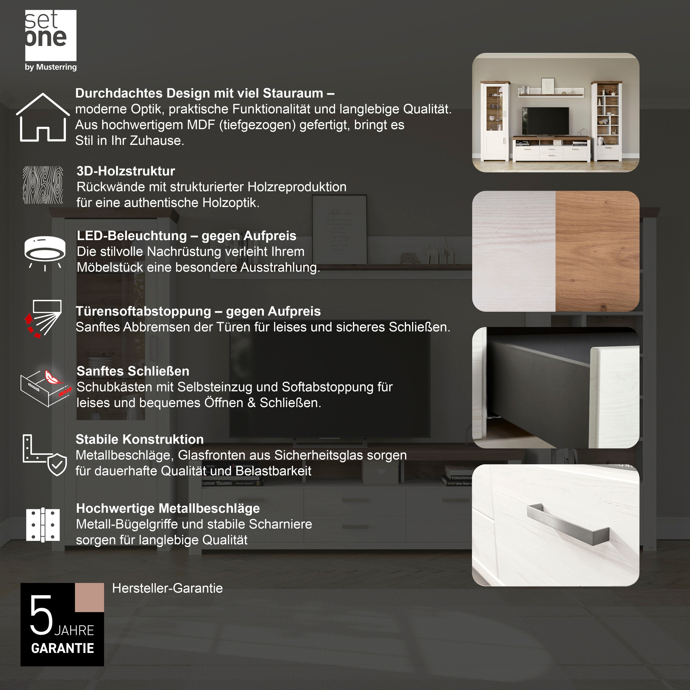 set one by Musterring Wohnwand »York« 4 Stk. tlg.