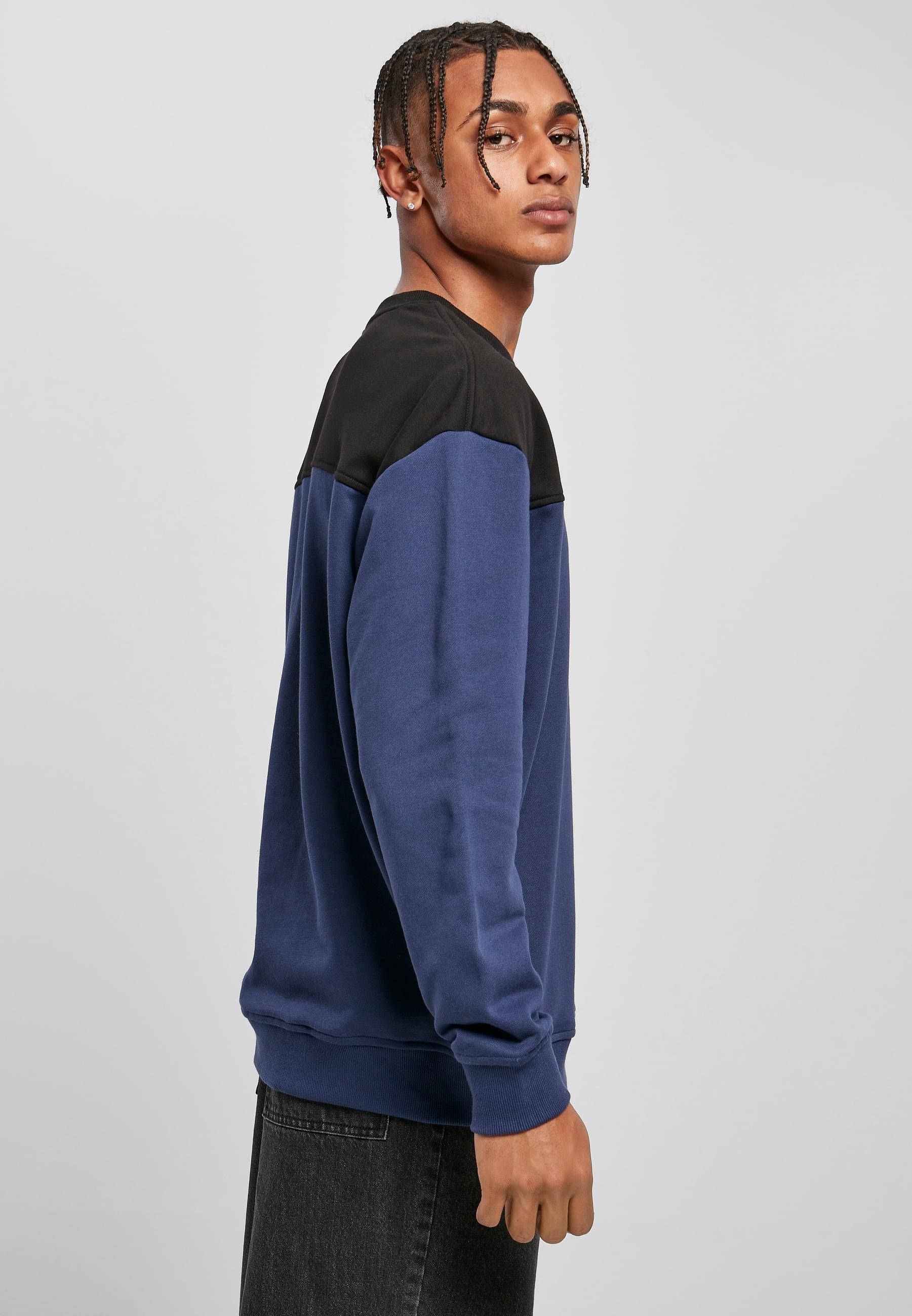 URBAN CLASSICS Rundhalspullover »Urban Classics Herren Upper Block Crewneck«, (1 tlg.)