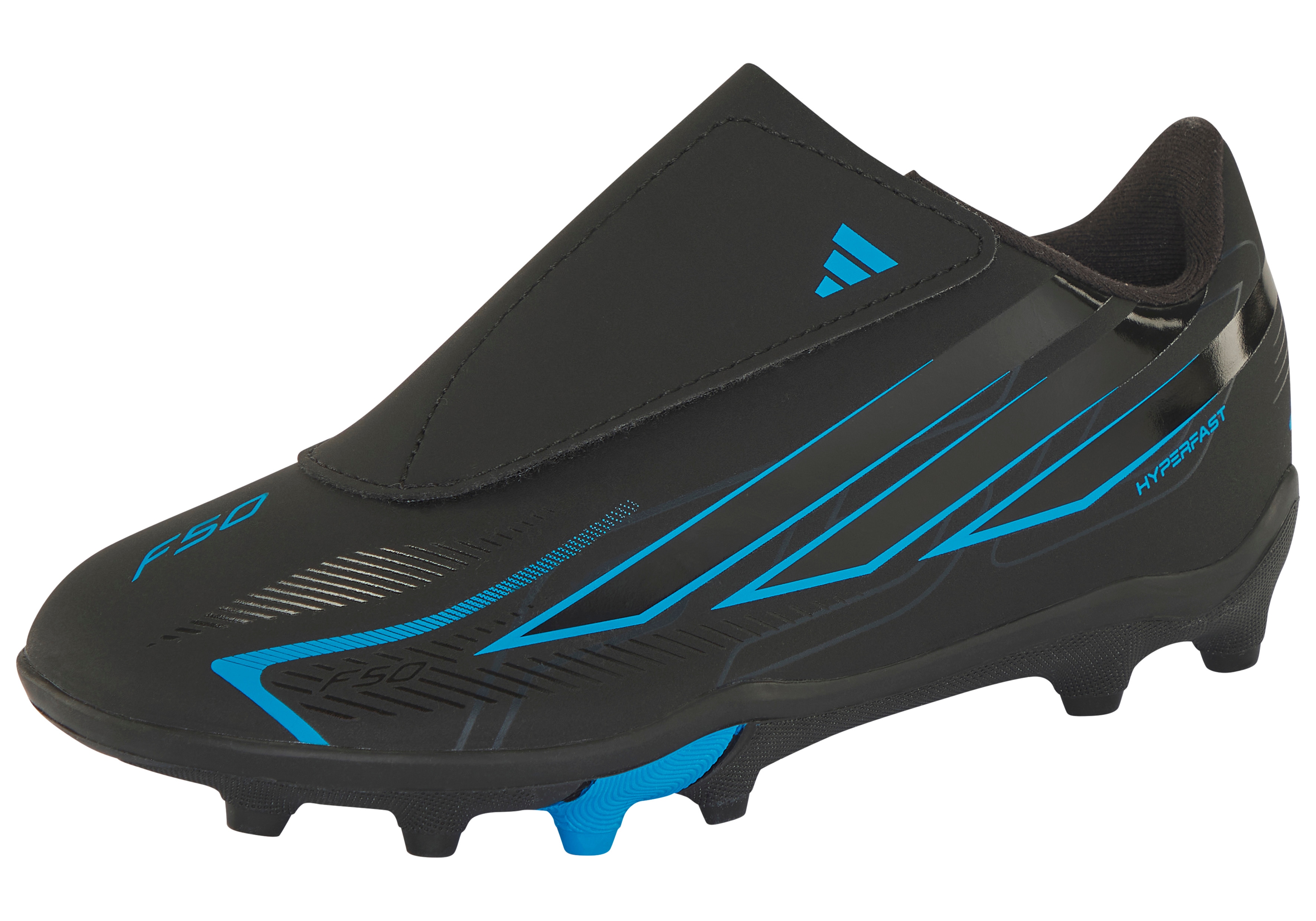 adidas Performance Fußballschuh "F50 HYPERFAST CLUB KIDS, KLETTVERSCHLUSS, FESTE BÖDEN/MULTI GROUND" für viele verschiedene Böden geeignet, für Jugendliche & Kinder