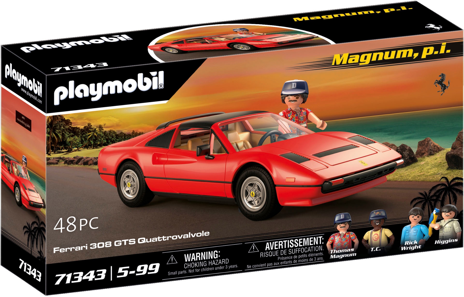 Konstruktions-Spielset »Magnum, p.i. Ferrari 308 GTS Quattrovalvole (71343)«, (48...