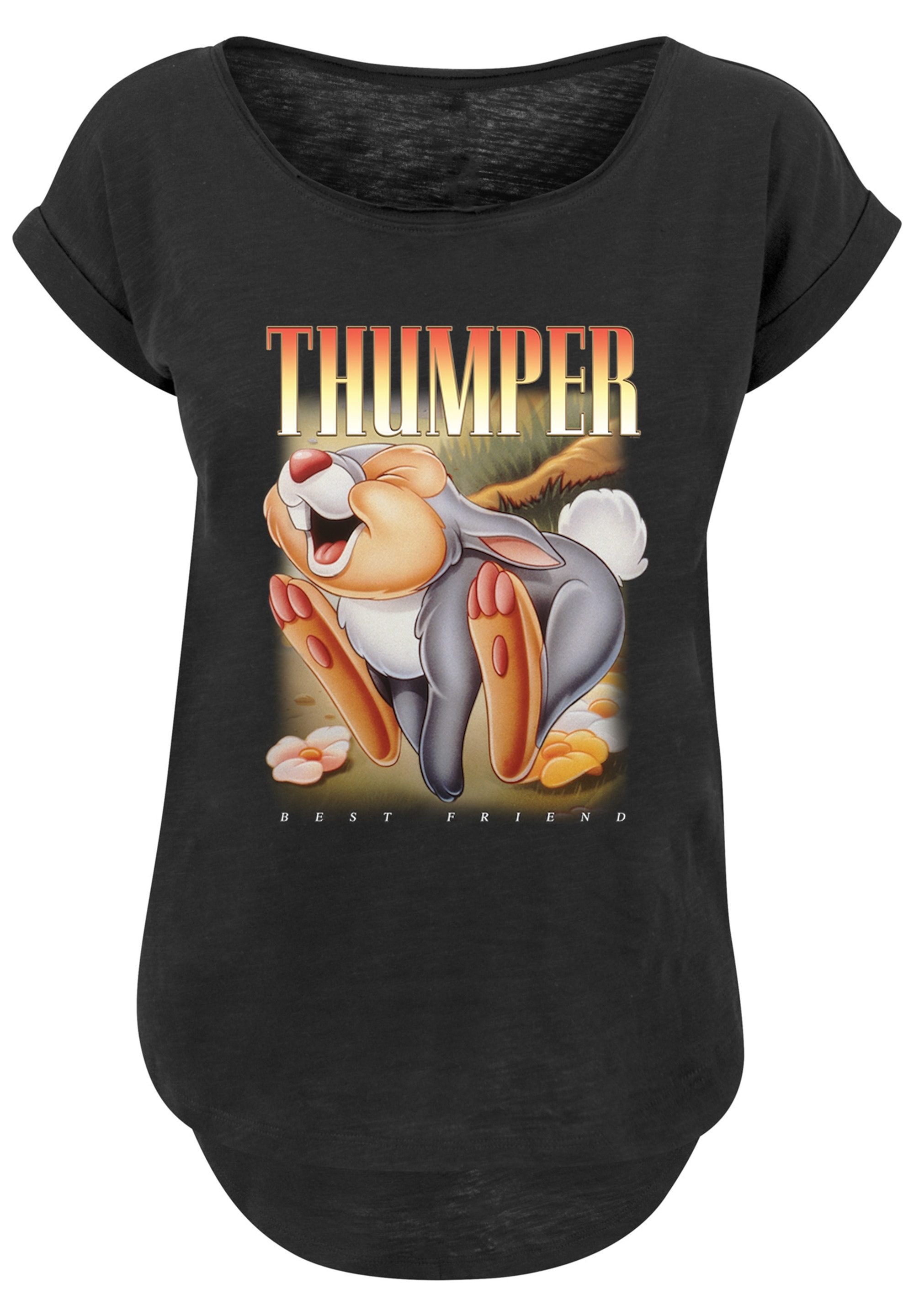 F4NT4STIC T-Shirt »Long Cut T-Shirt Disney Bambi Klopfer«, Damen,Premium Merch,Lang,Longshirt,Bedruckt