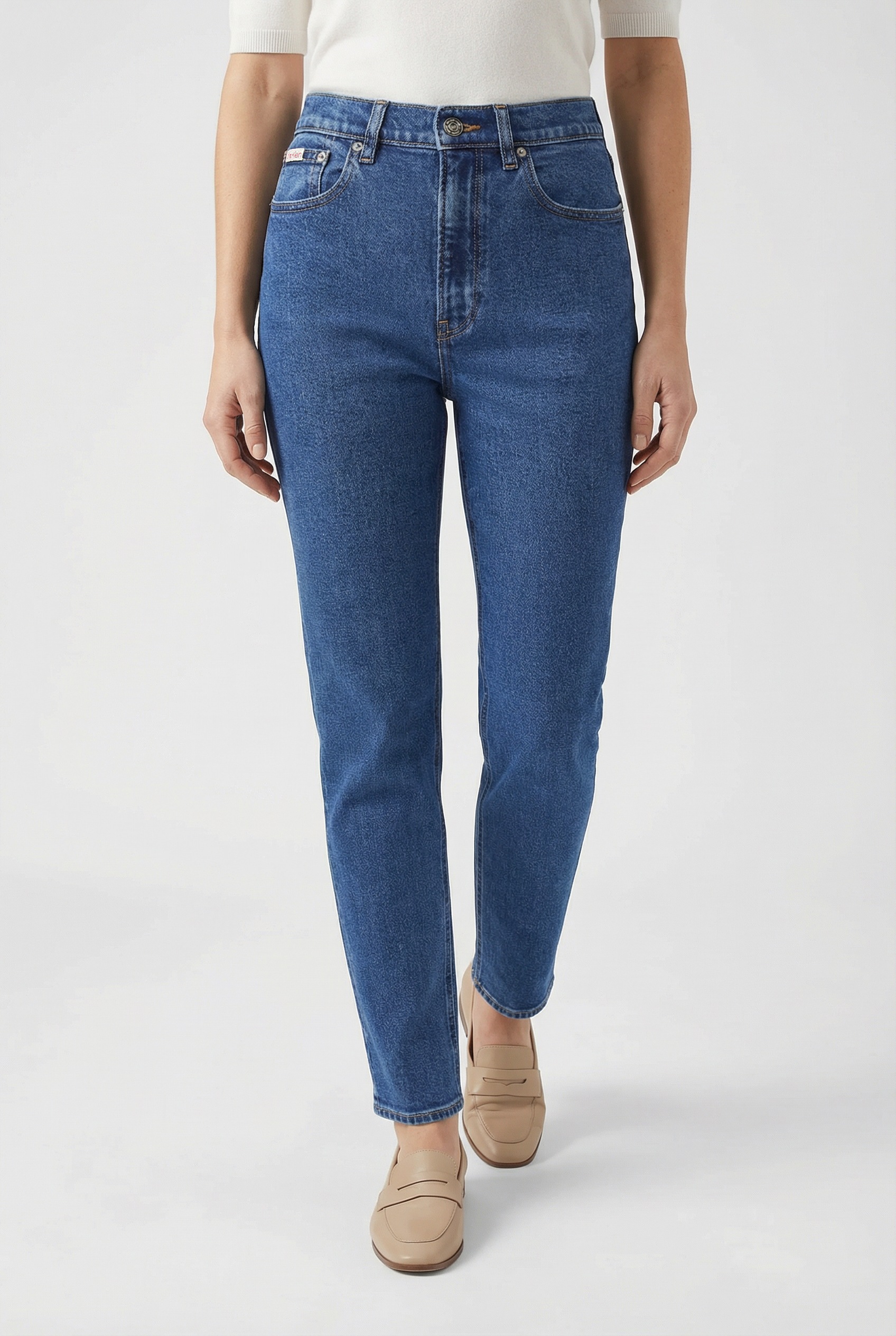 Calvin Klein Jeans Straight-Jeans "HGH RS STRGHT CK ESS" Mit Gürtelschlaufe günstig online kaufen