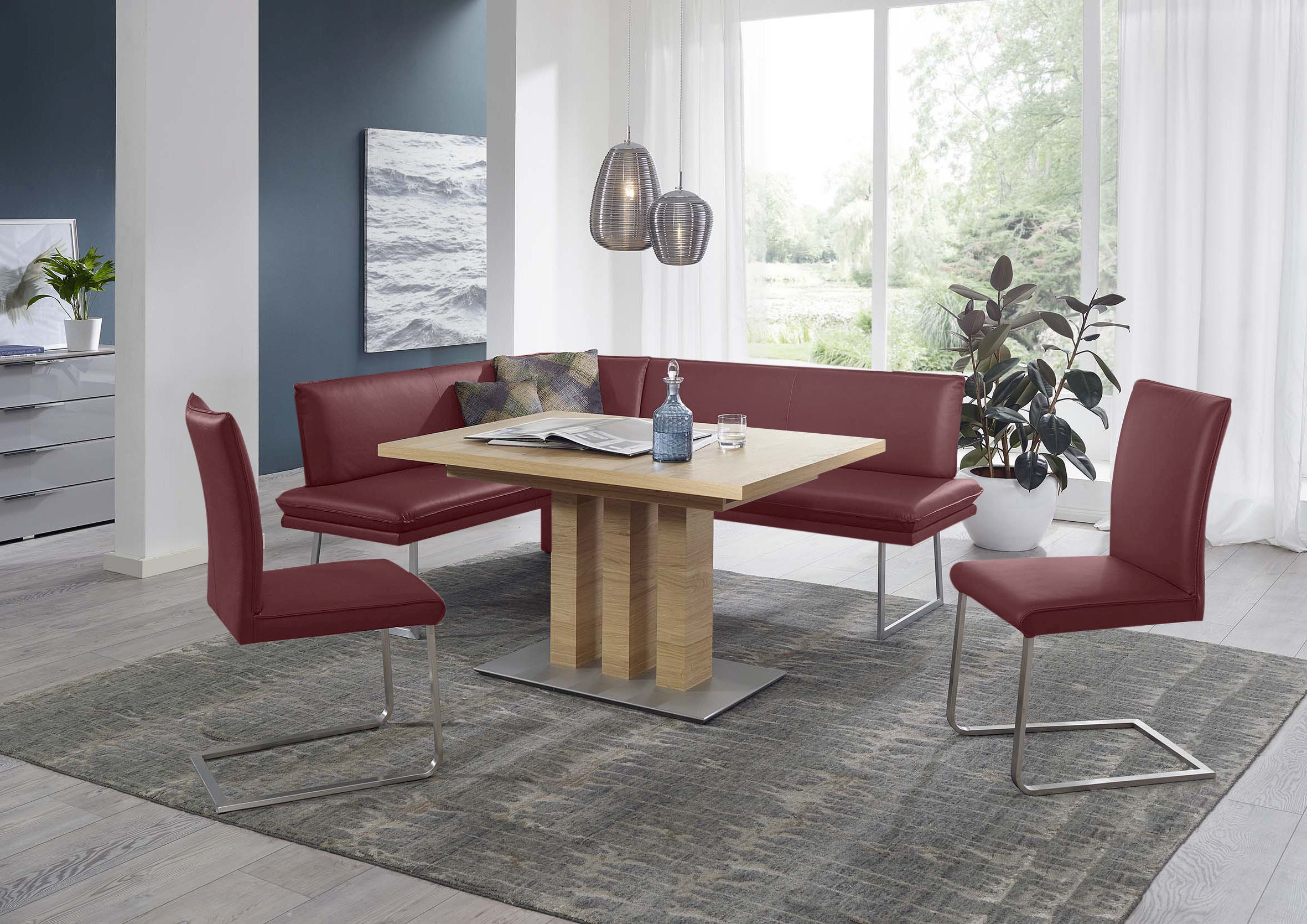 K+W Komfort & Wohnen Essgruppe "Santos III" 4 Stk. tlg. gepolsterte Eckbank günstig online kaufen