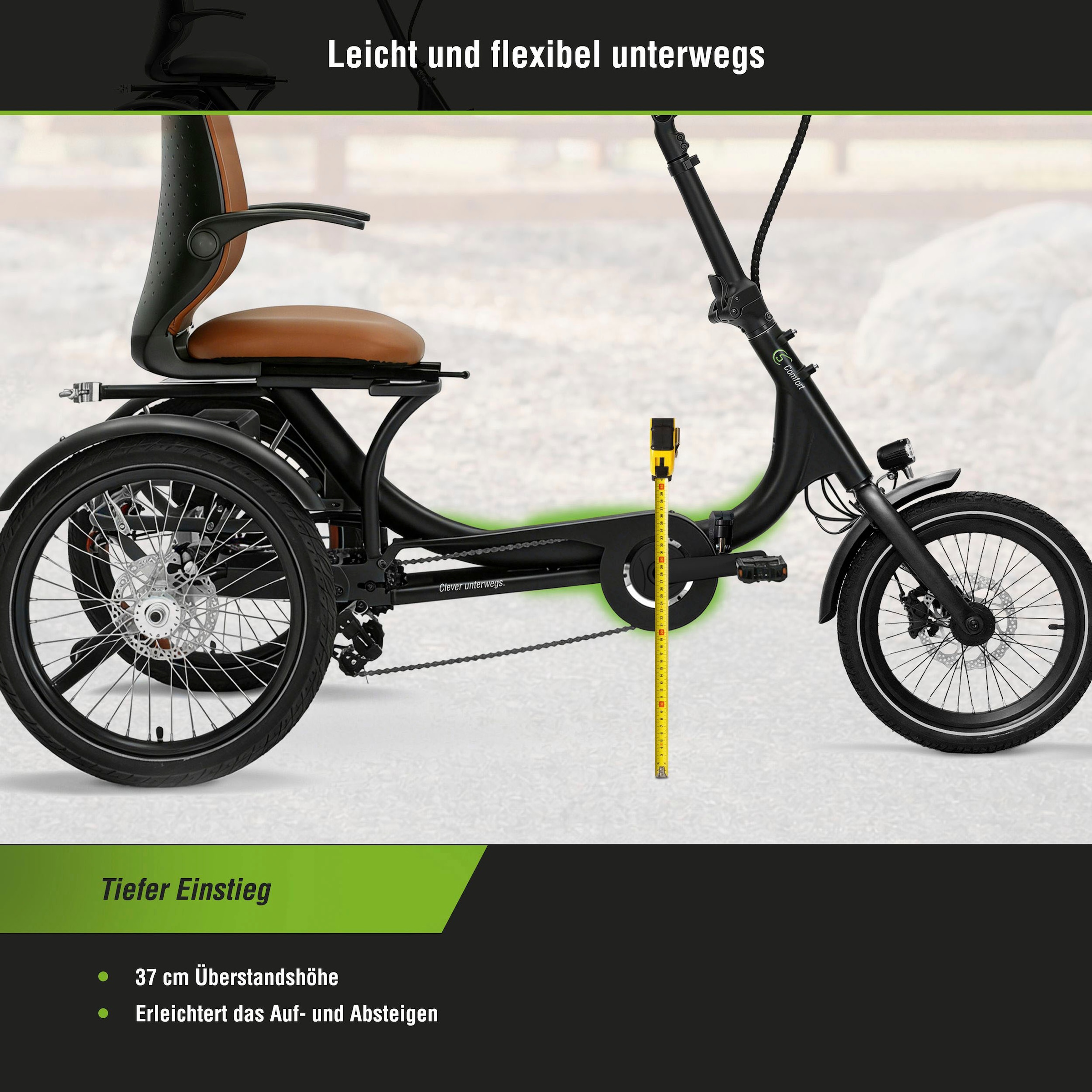 SachsenRad »T6 Comfort faltbar mit Alarmanlage« 7 Gang Shimano Kettenschaltung Heckmotor 250 W