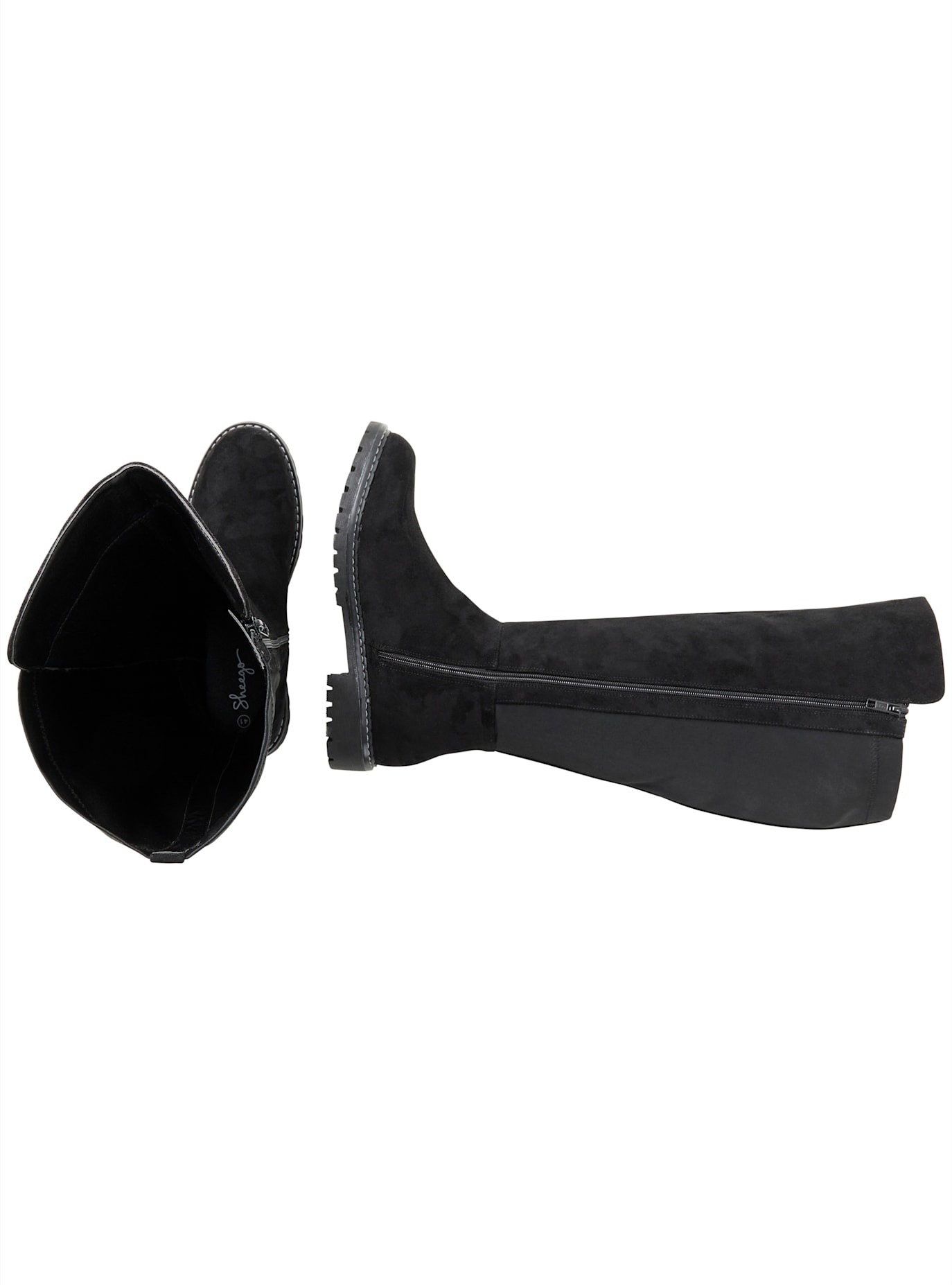 Weitschaftstiefel SHEEGO, Damen, Gr. 37, XXL-Schaft, schwarz, Lederimitat, Schuhe Weitschaftstiefel 3