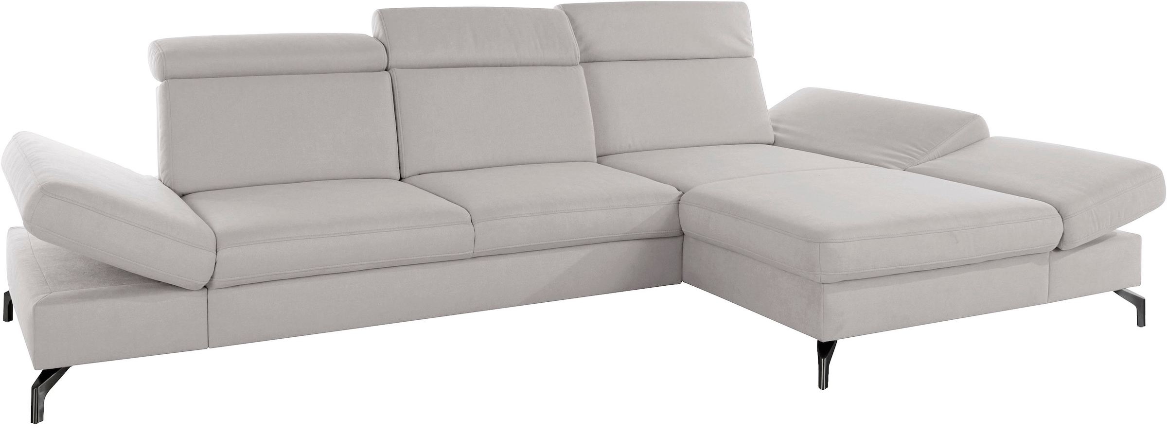 sit&more Ecksofa »Brisbane L-Form«, Fußhöhe 12 cm, inklusive Sitztiefen-, Armteil- und Kopfteilverstellung