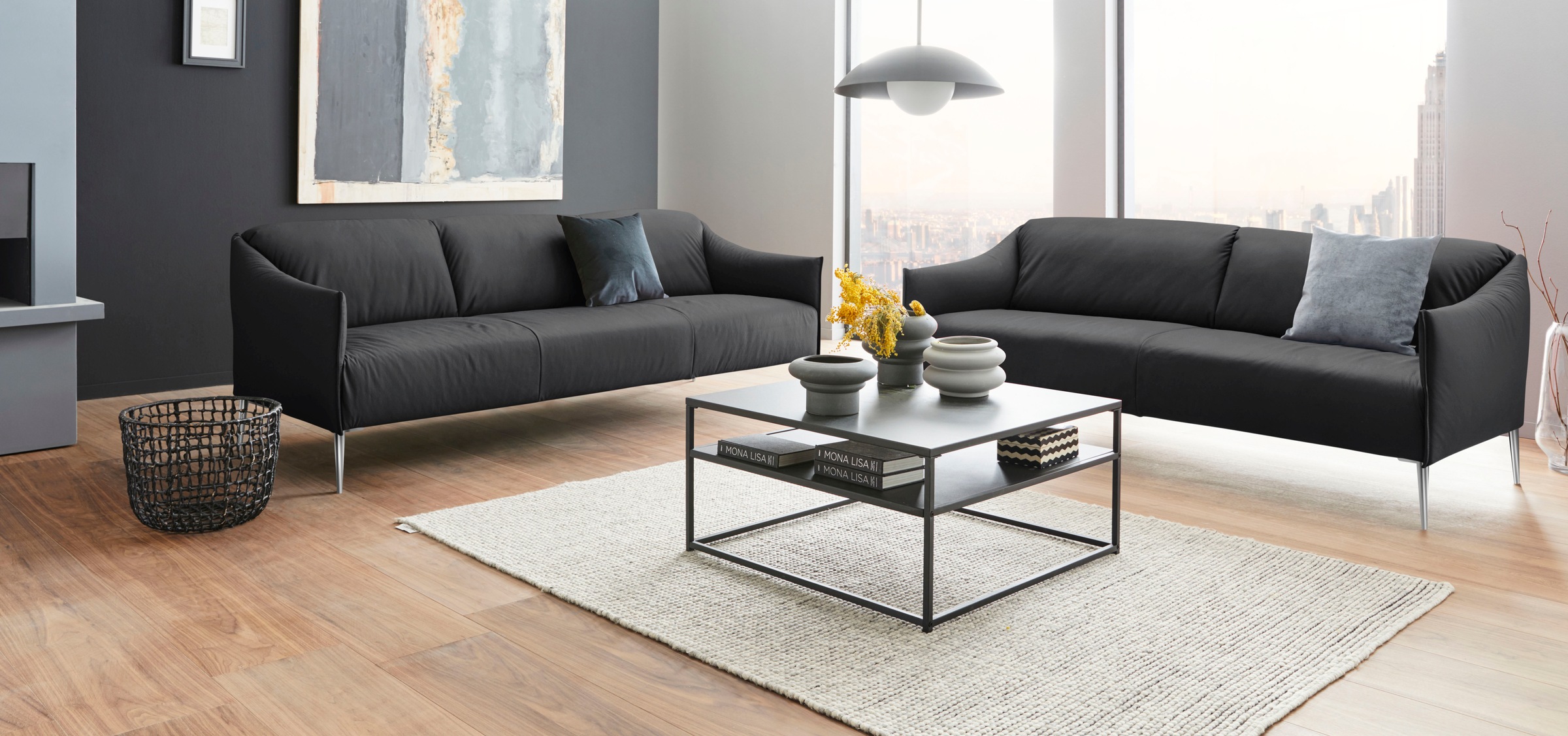 W.SCHILLIG 2,5-Sitzer »sally«, mit Metallfüßen in Chrom glänzend, Breite 194 cm