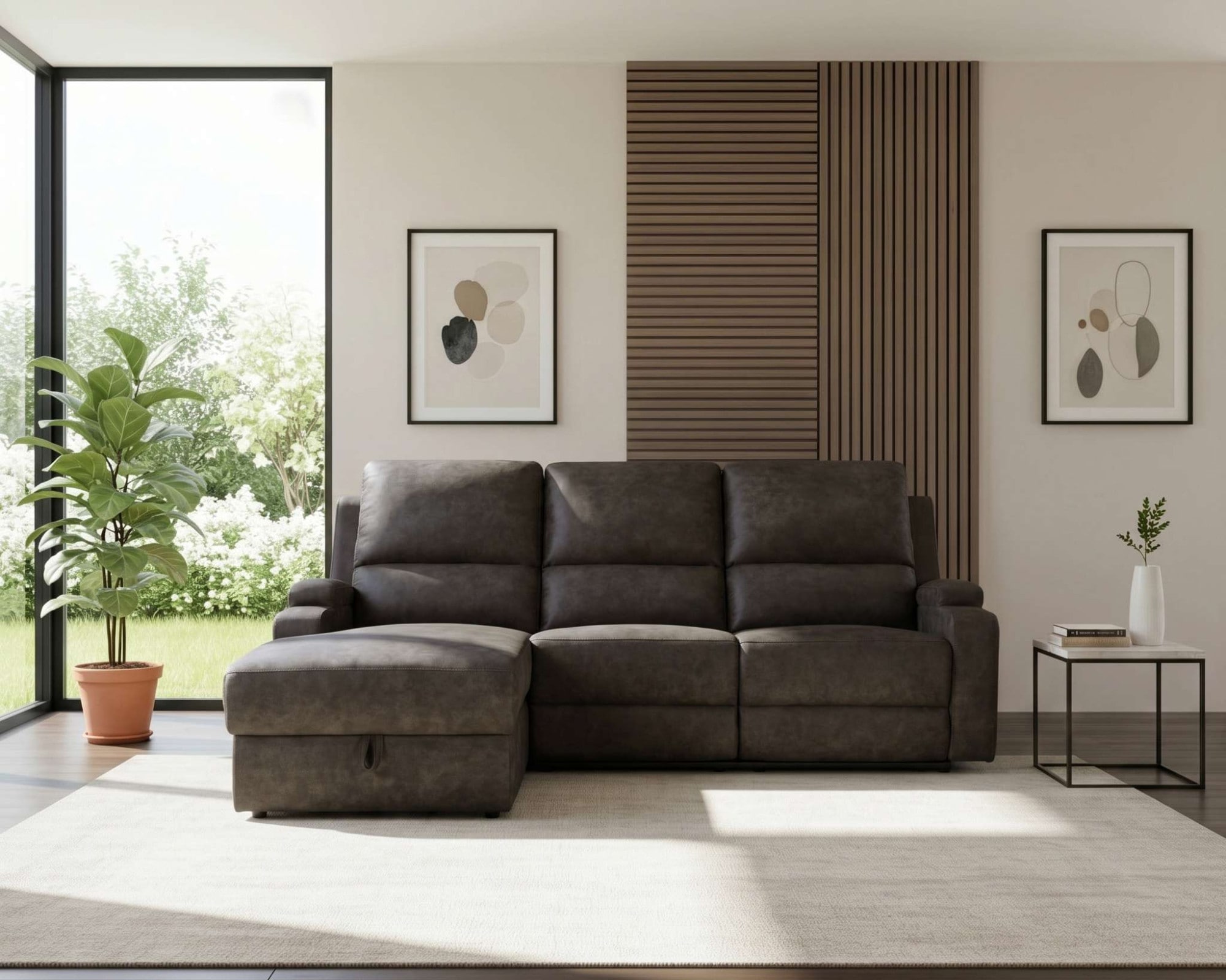 OTTO home Ecksofa "NAPORI Microfaser, L-Form, 210cm, man./elektr. Relaxfunktion" USB-A bei elektr. Variante, Staukasten, Seitentaschen u. Federkern