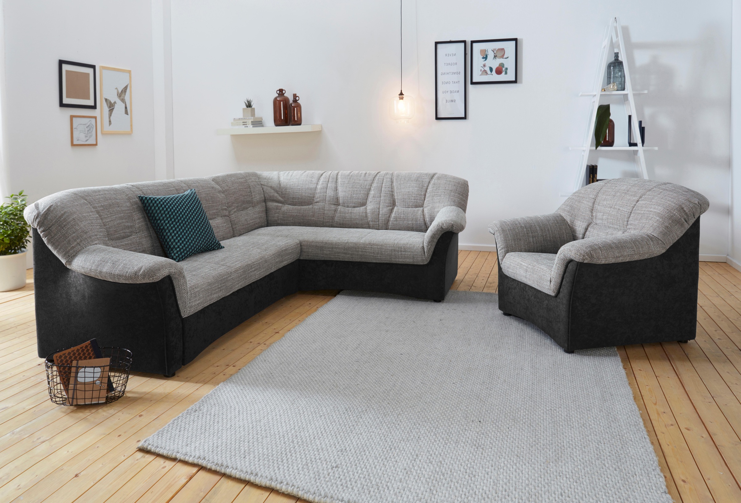 DOMO collection Ecksofa »Sarafina zeitlos und komfortabel, optional mit Federkern, L-Form«, wahlweise mit Bettfunktion